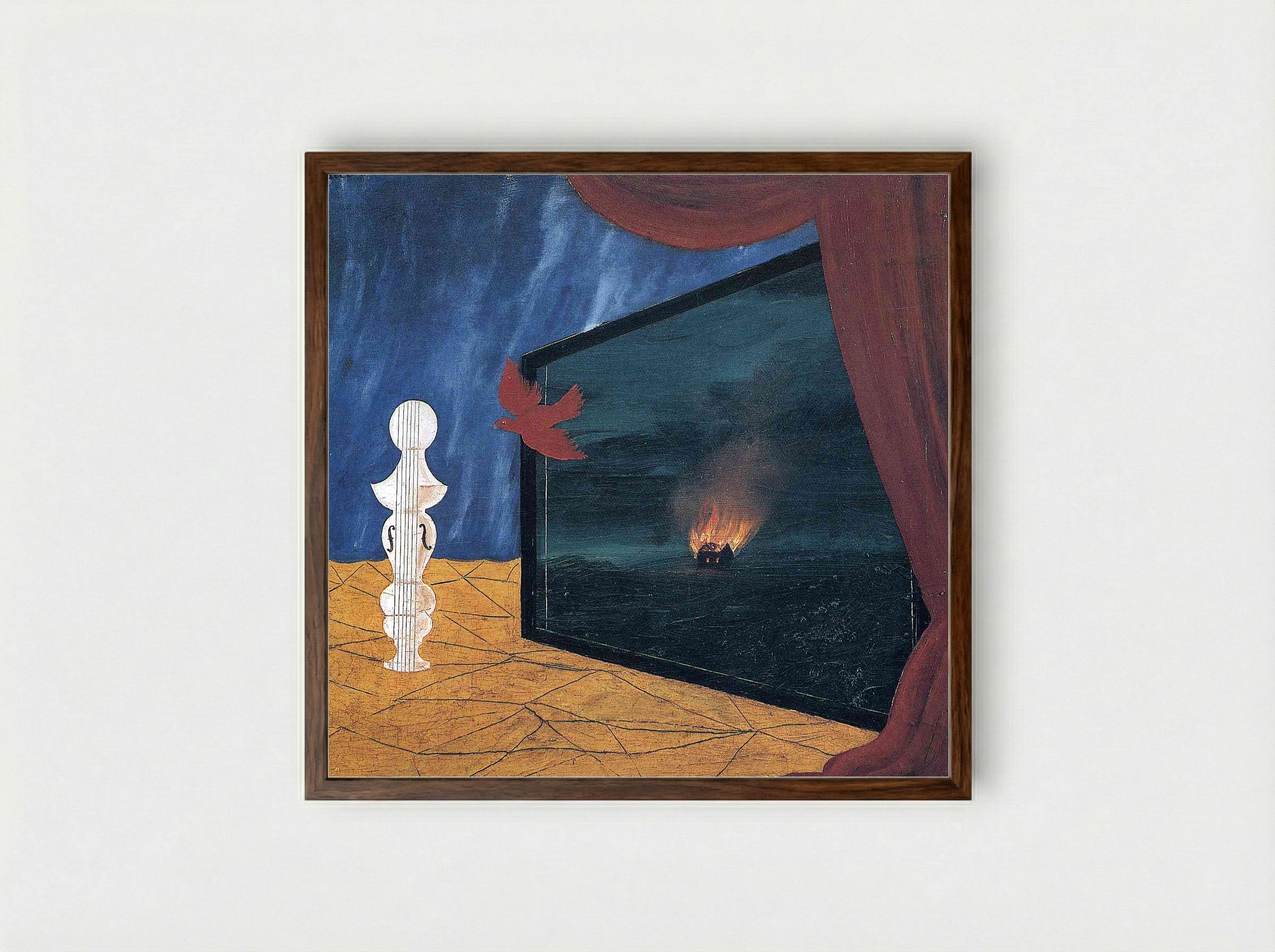 Nocturne - Giorgio de Chirico - Framed Print Dark Wood