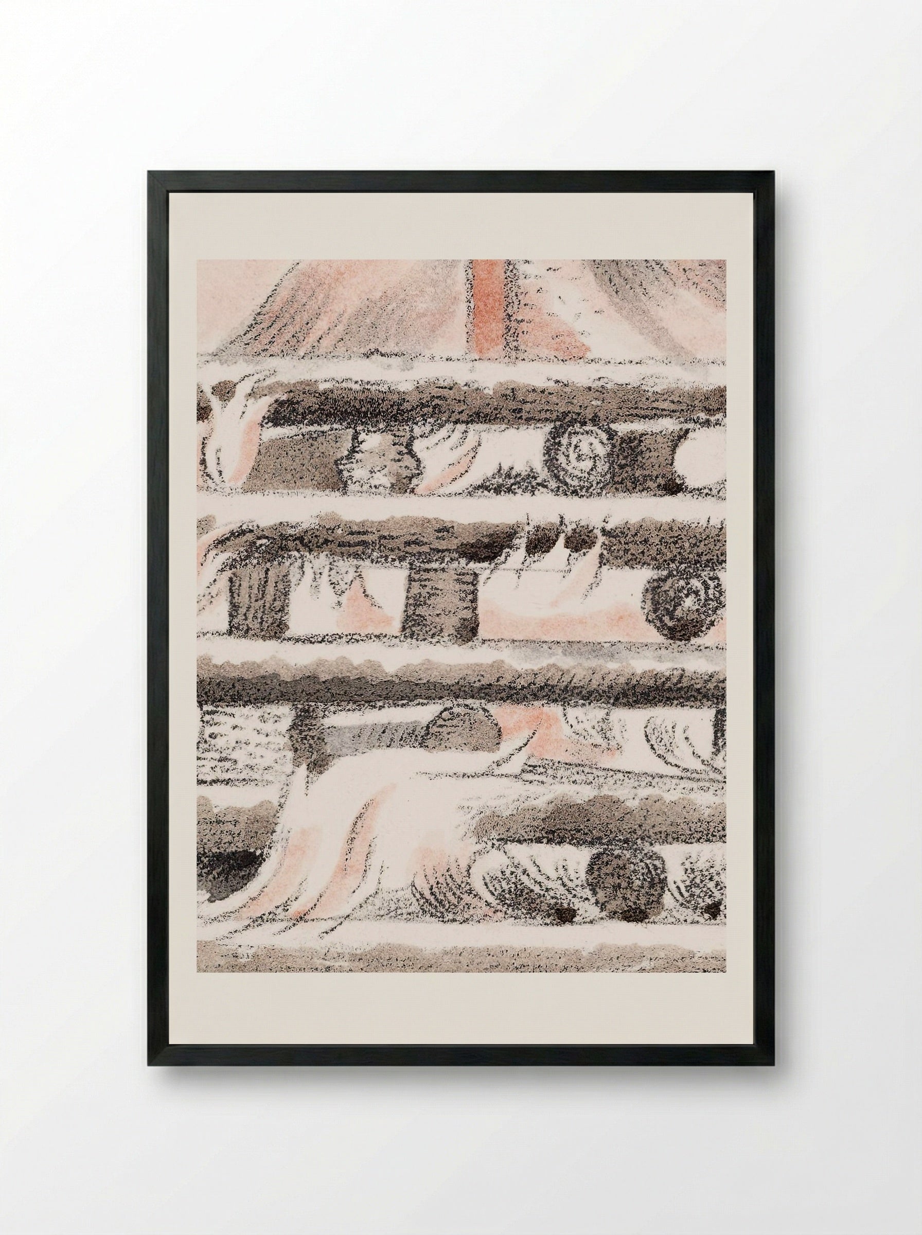 Design for Urne Buriall & Funeral Pyre - Paul Nash - Framed Print Black
