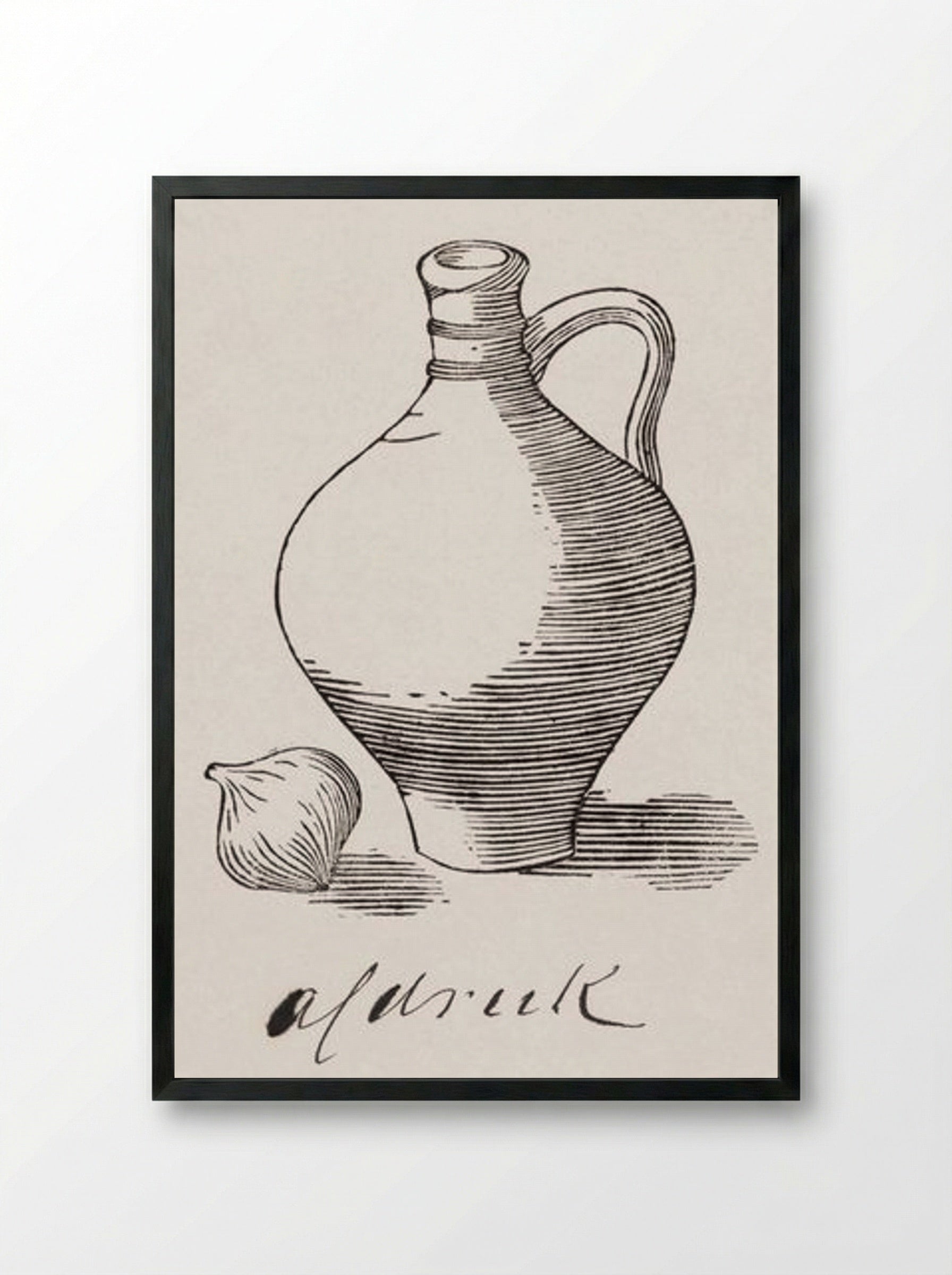 Still Life with Jug and Onion - Julie de Graag - Framed Print Black