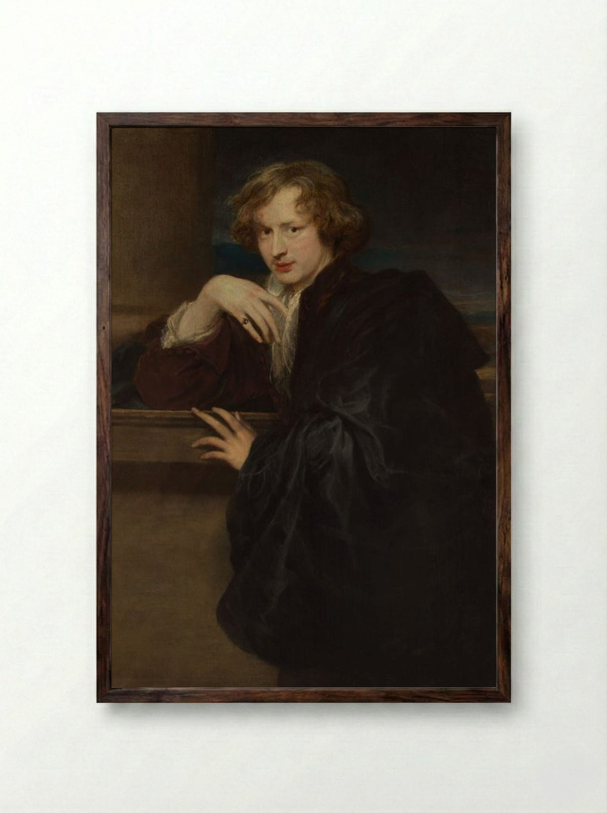 Self-Portrait - Anthony van Dyck - Framed Print Dark Wood