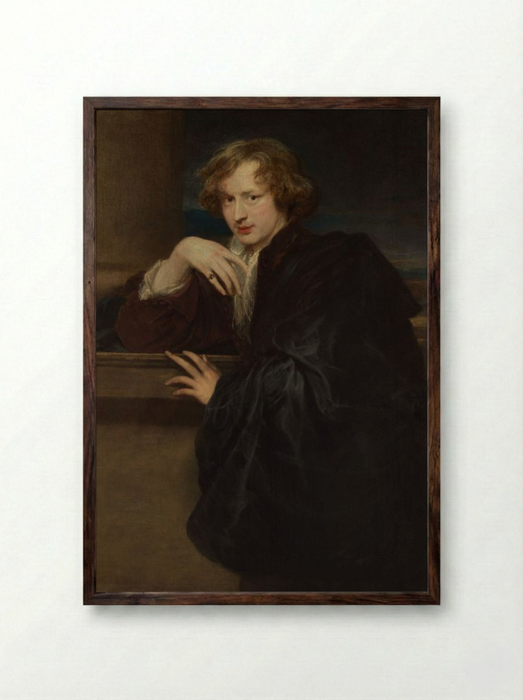 Self-Portrait - Anthony van Dyck - Framed Print Dark Wood
