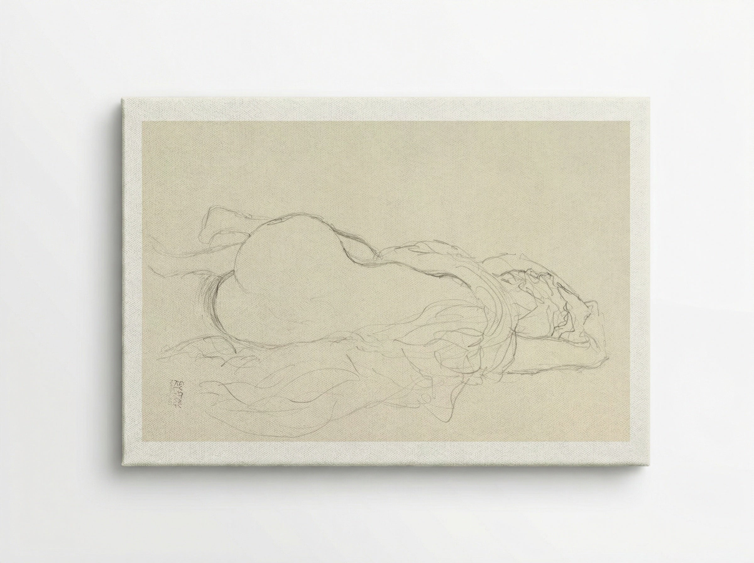 Reclining Nude with Drapery, Back View - Gustav Klimt - Canvas