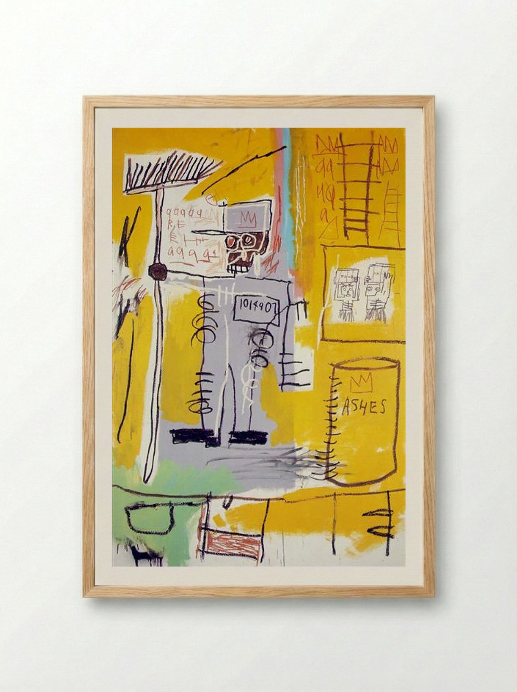 Ashes - Jean-Michel Basquiat - Framed Print Wood