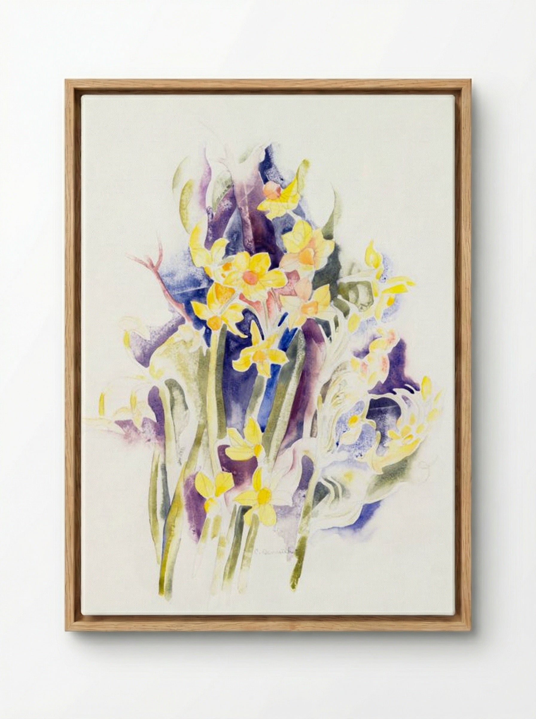 Small Daffodils - Charles Demuth - Framed Canvas Wood