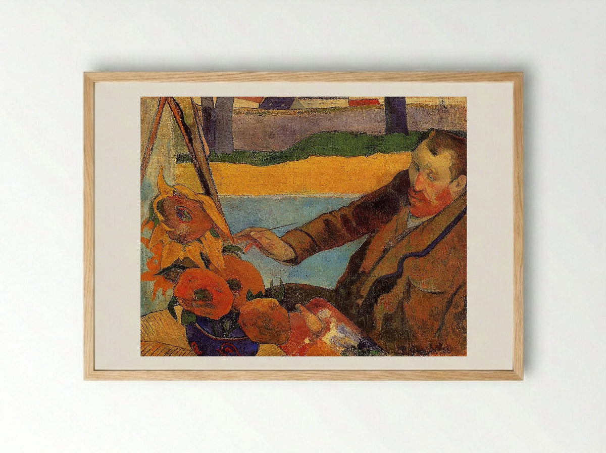 Van Gogh Painting Sunflowers - Paul Gauguin - Framed Print Wood