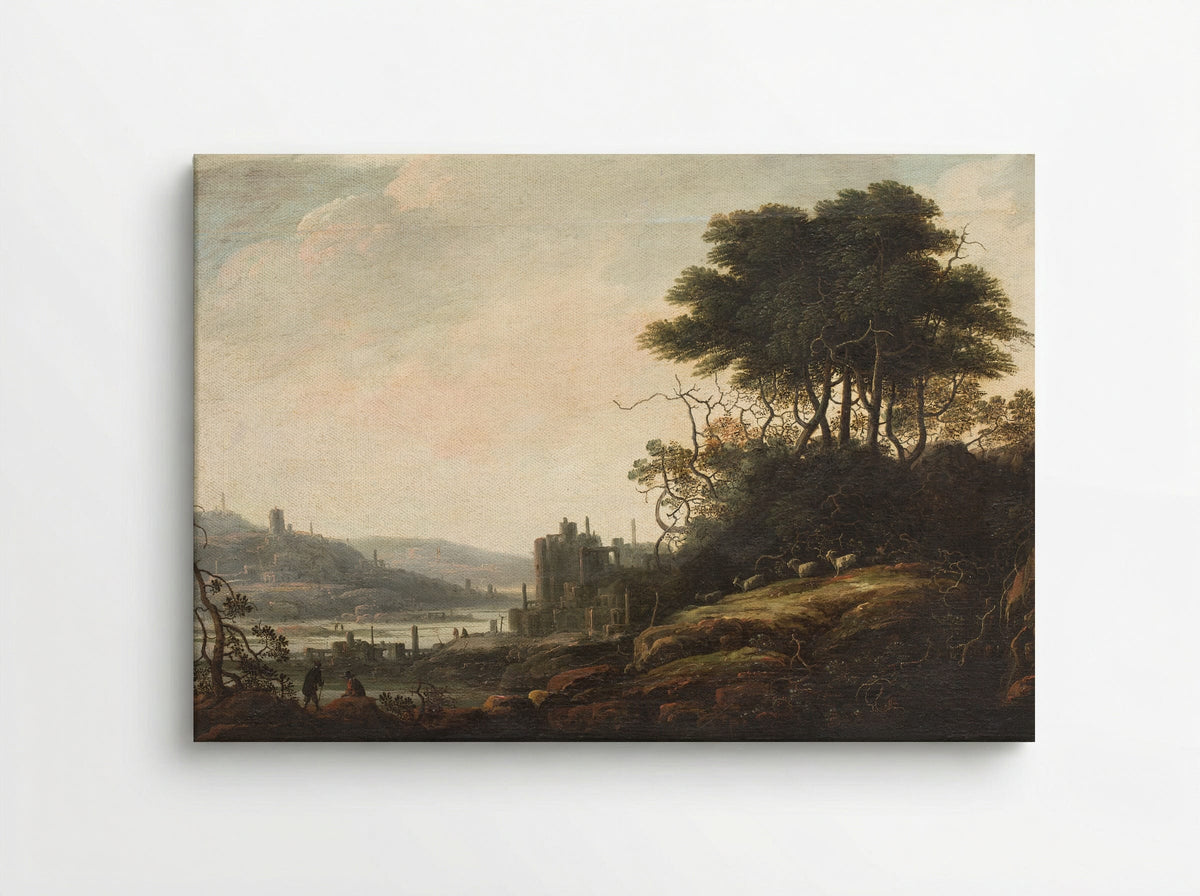 Landscape with Ruins and Figures - Abraham Bloemaert - Canvas