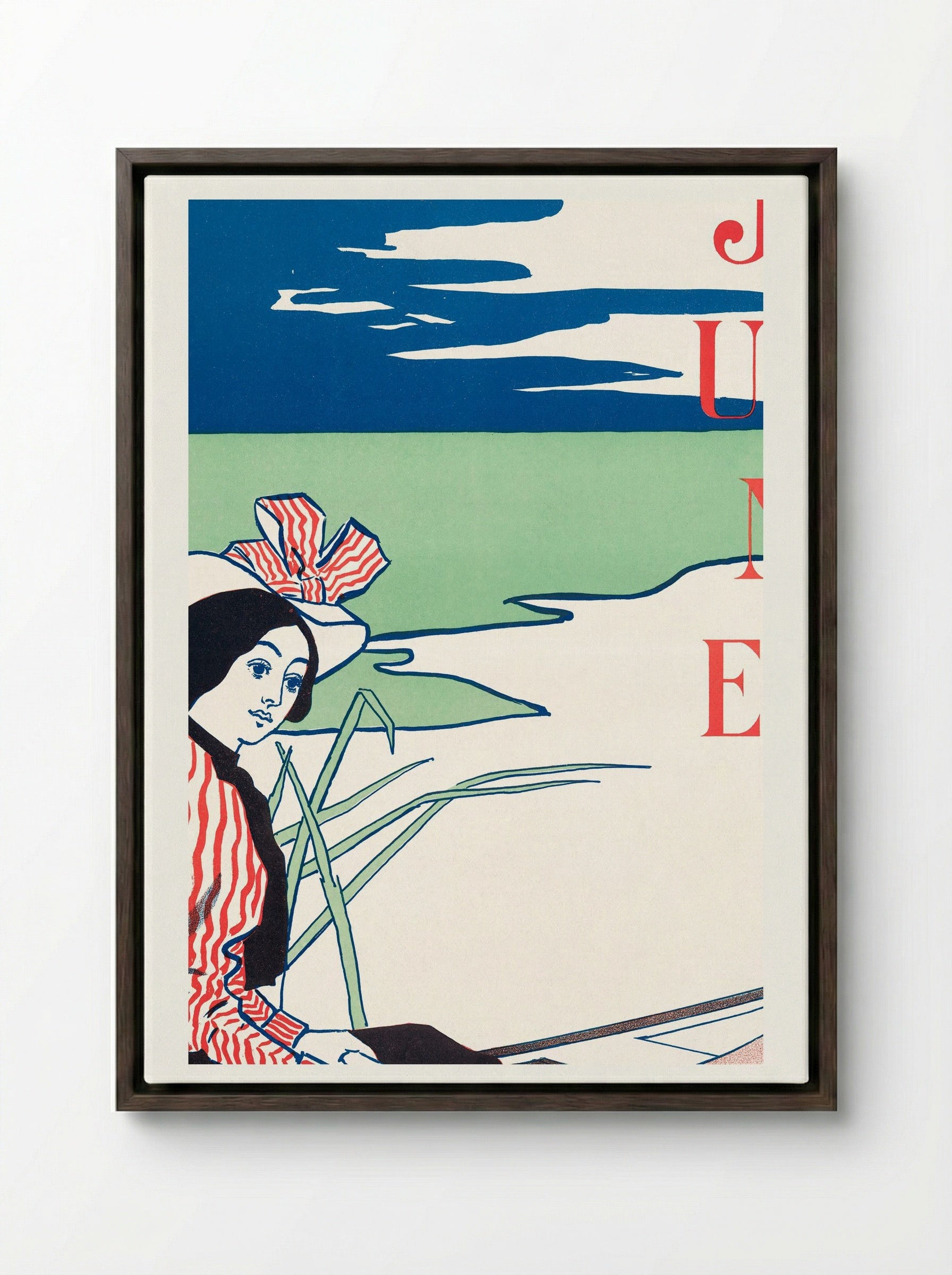 Lippincott's, June - Edward Penfield - Framed Canvas Dark Wood