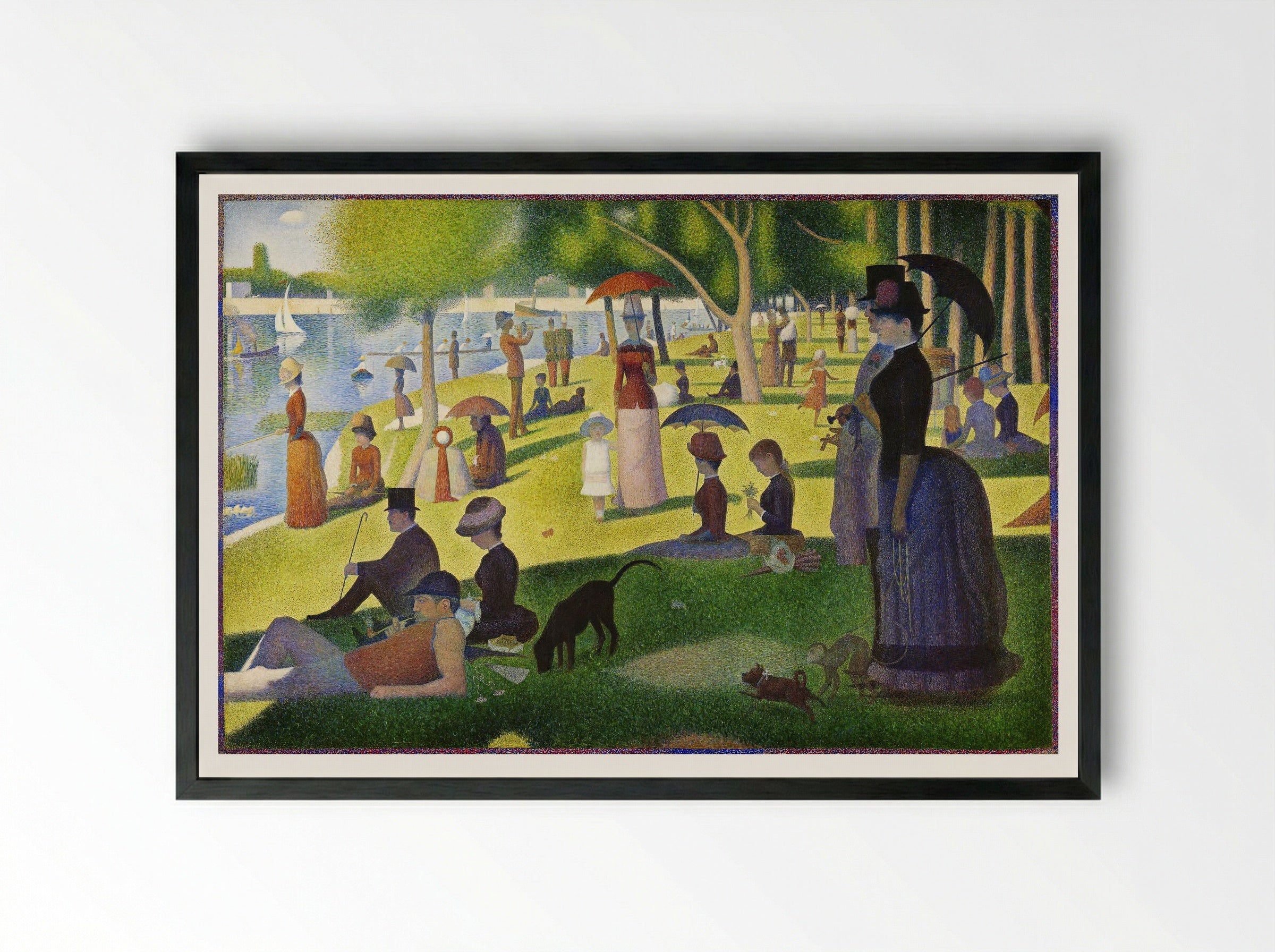 A Sunday on La Grande Jatte - Georges Seurat - Framed Print Black