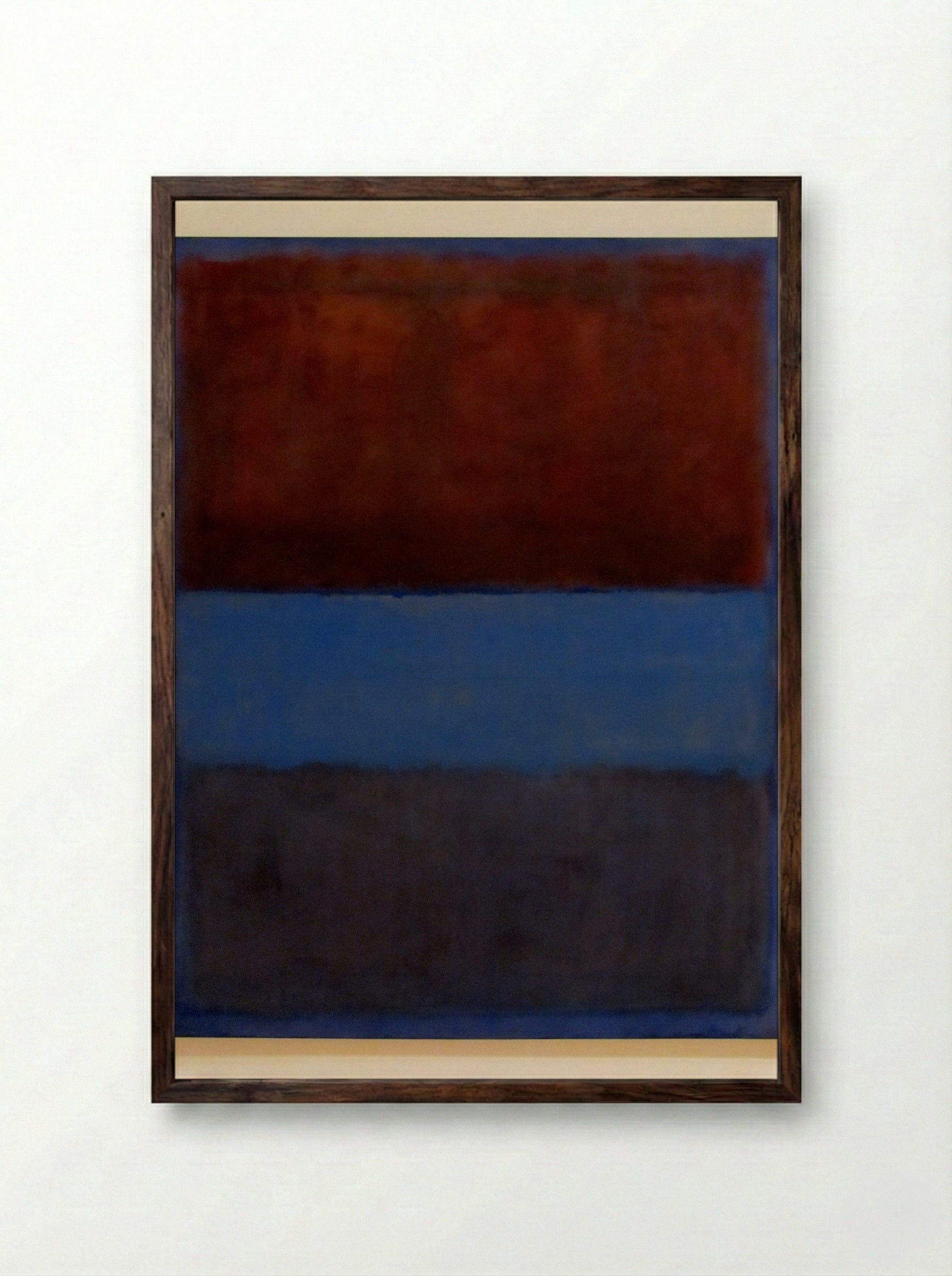 No. 61 (Rust and Blue) - Mark Rothko - Framed Print Dark Wood