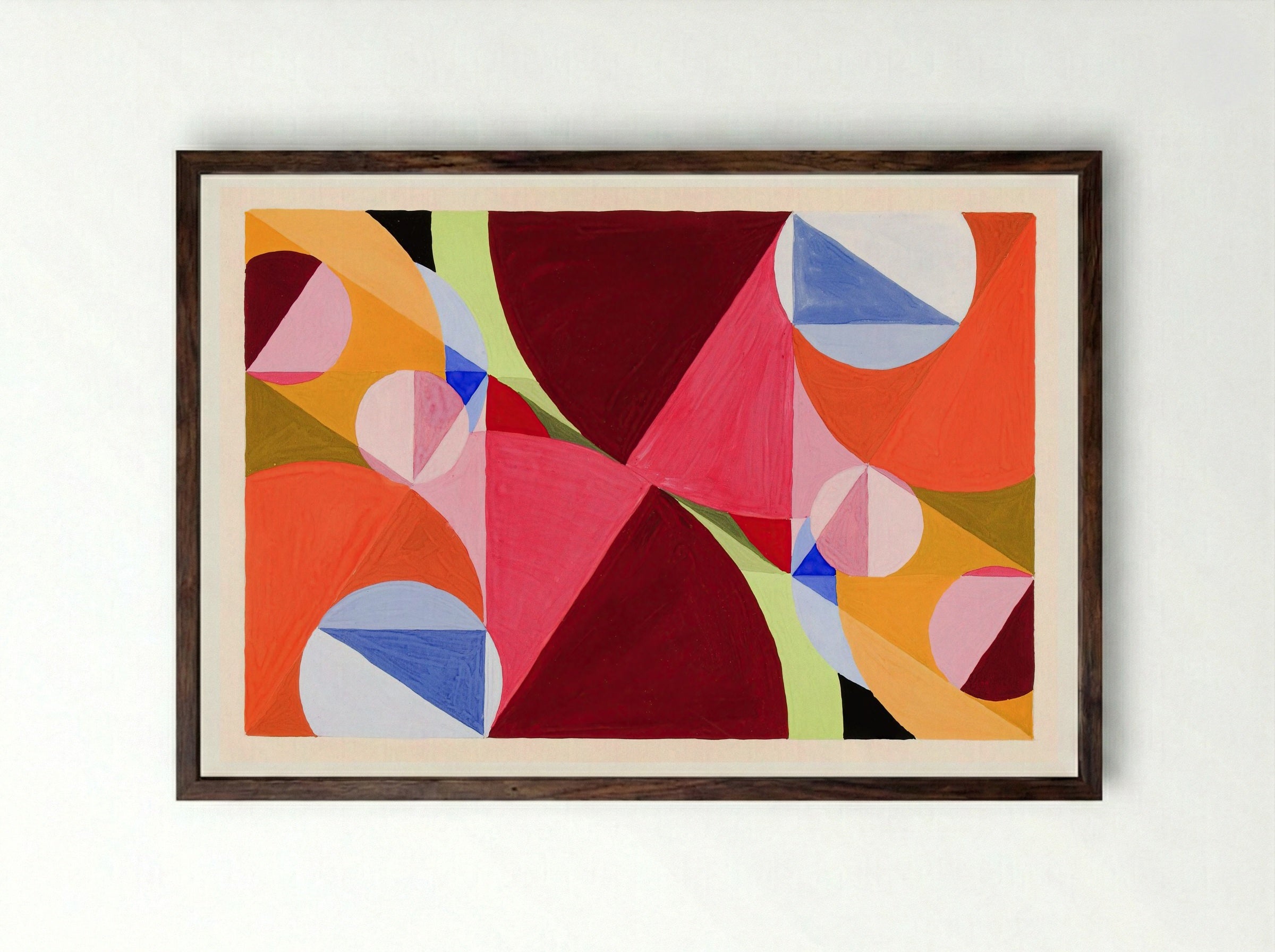 Area Broken by Perpendiculars - Joseph Schillinger - Framed Print Dark Wood
