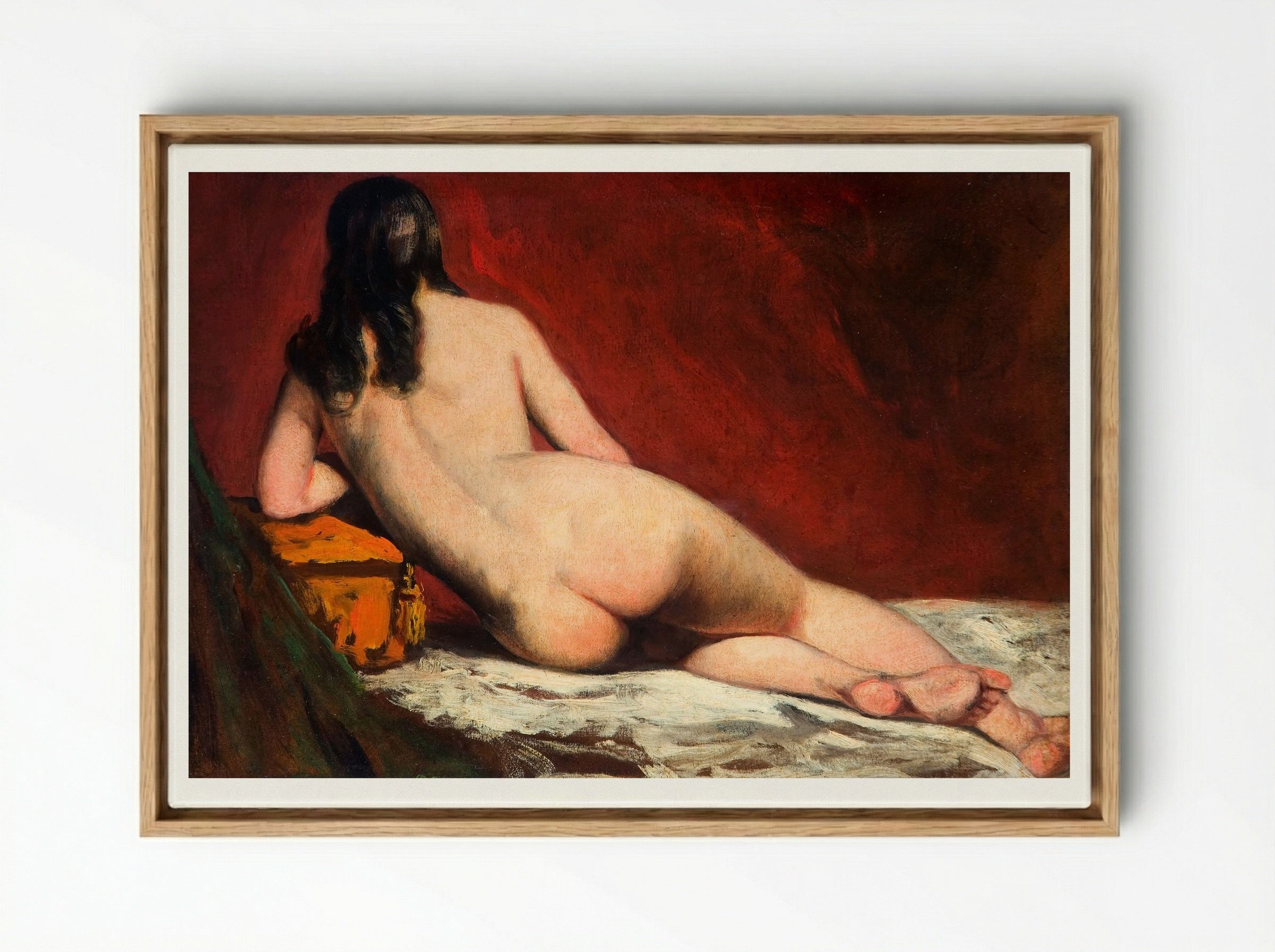 Nude Study of a Reclining Woman - William Etty - Framed Canvas Wood