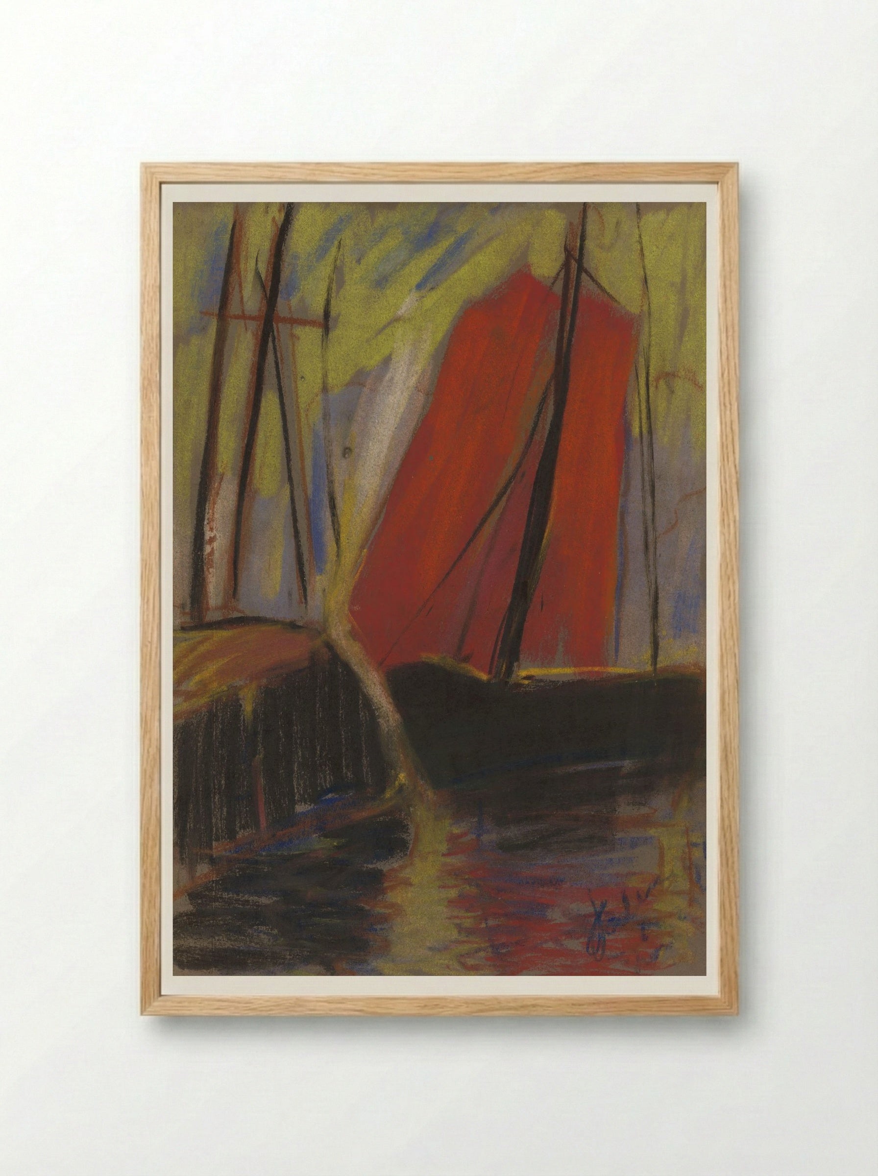 Red Yacht - Zolo Palugyay - Framed Print Wood