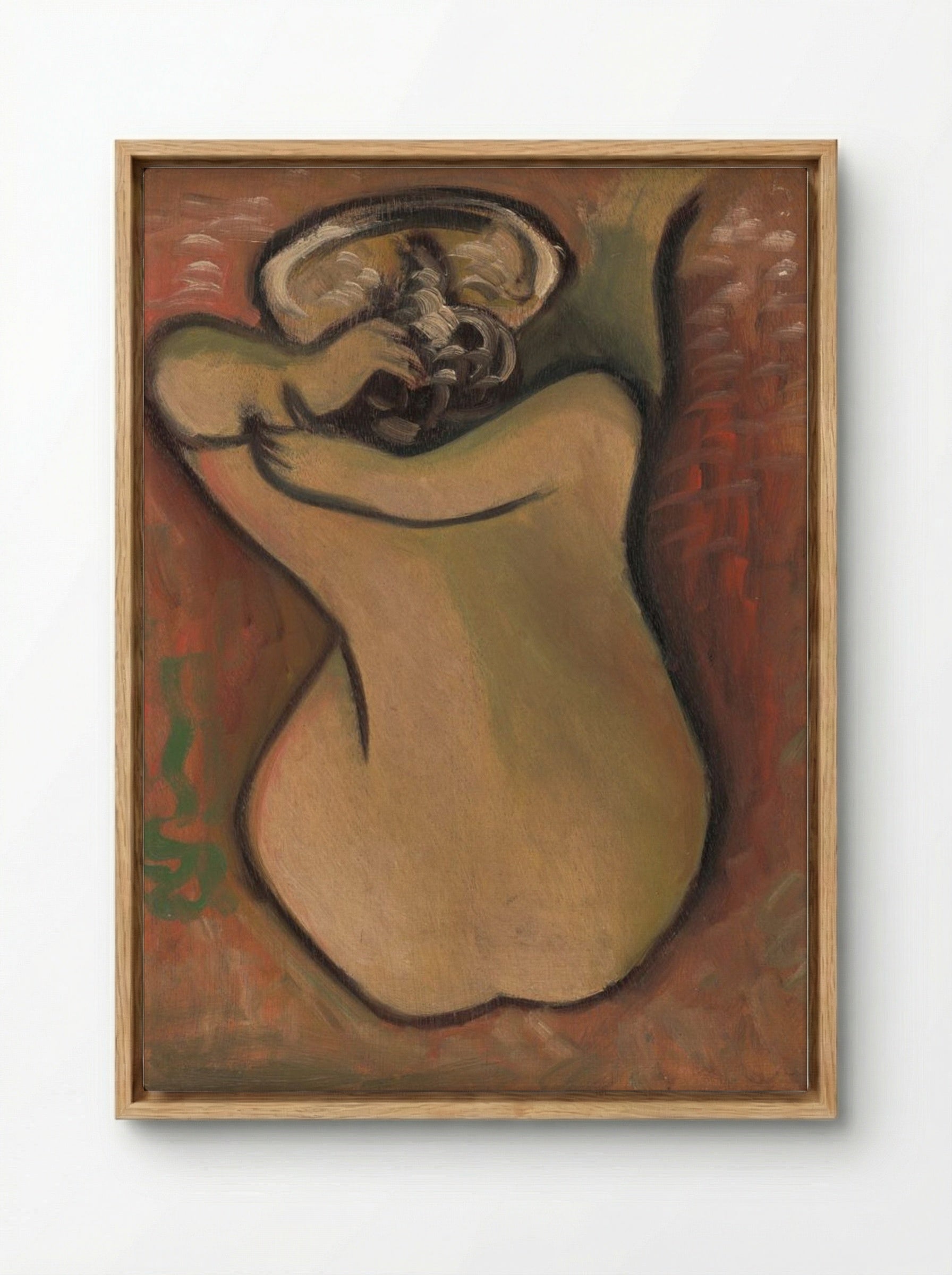 Woman Washing Herself - Mikuláš Galanda - Framed Canvas Wood