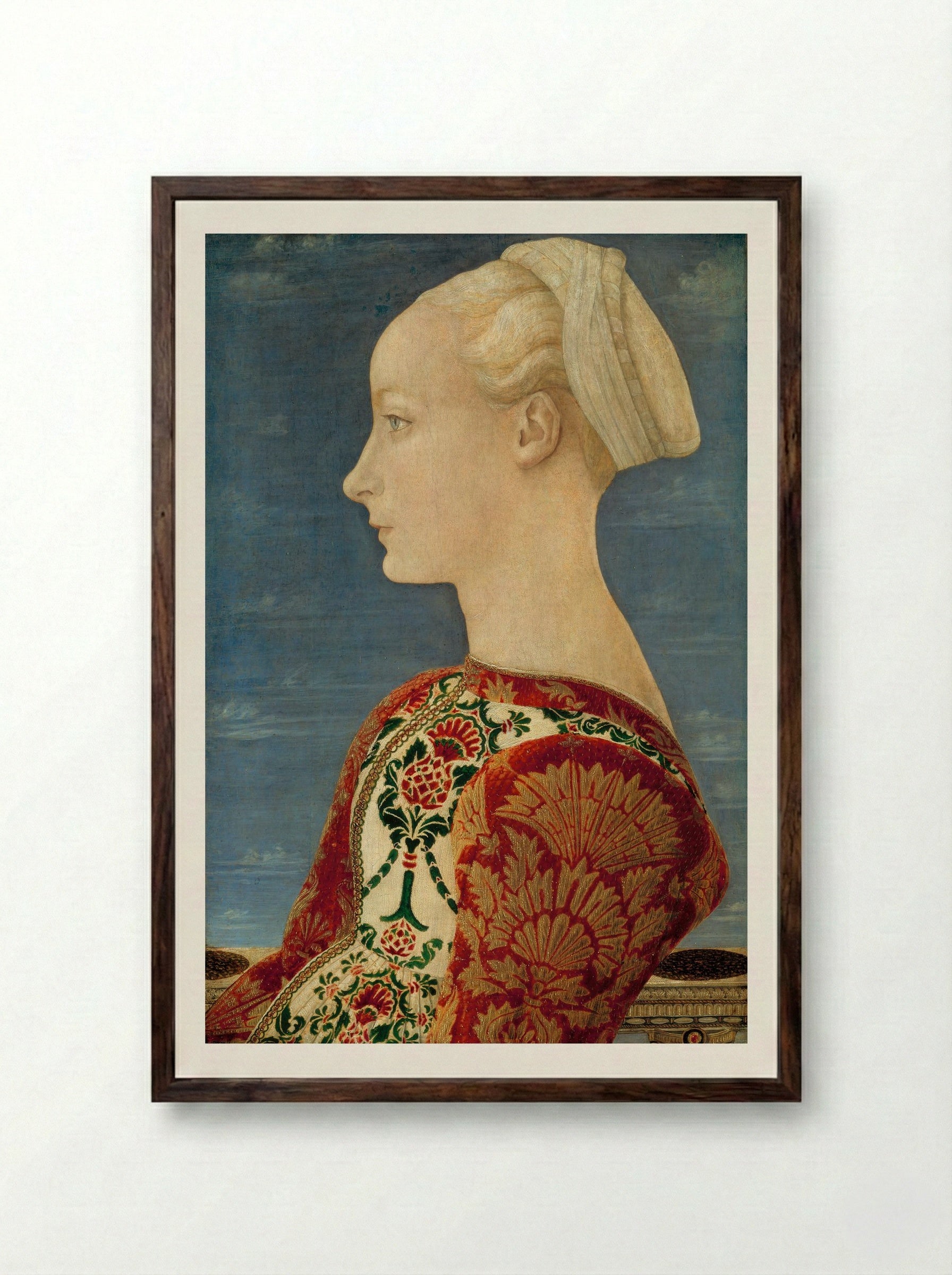 Profile Portrait of a Young Lady - Piero del Pollaiuolo - Framed Print Dark Wood