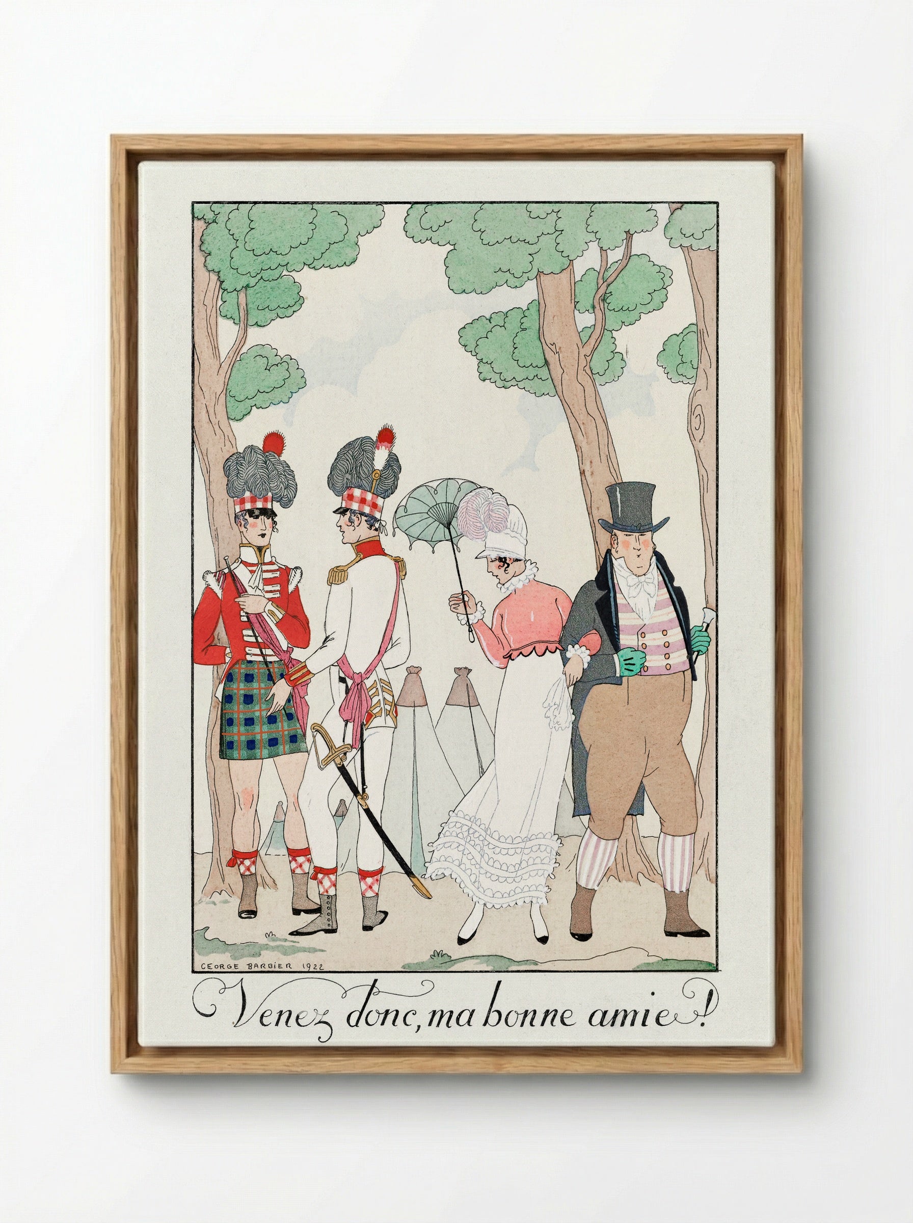 Come on, my good friend! - George Barbier - Framed Canvas Wood