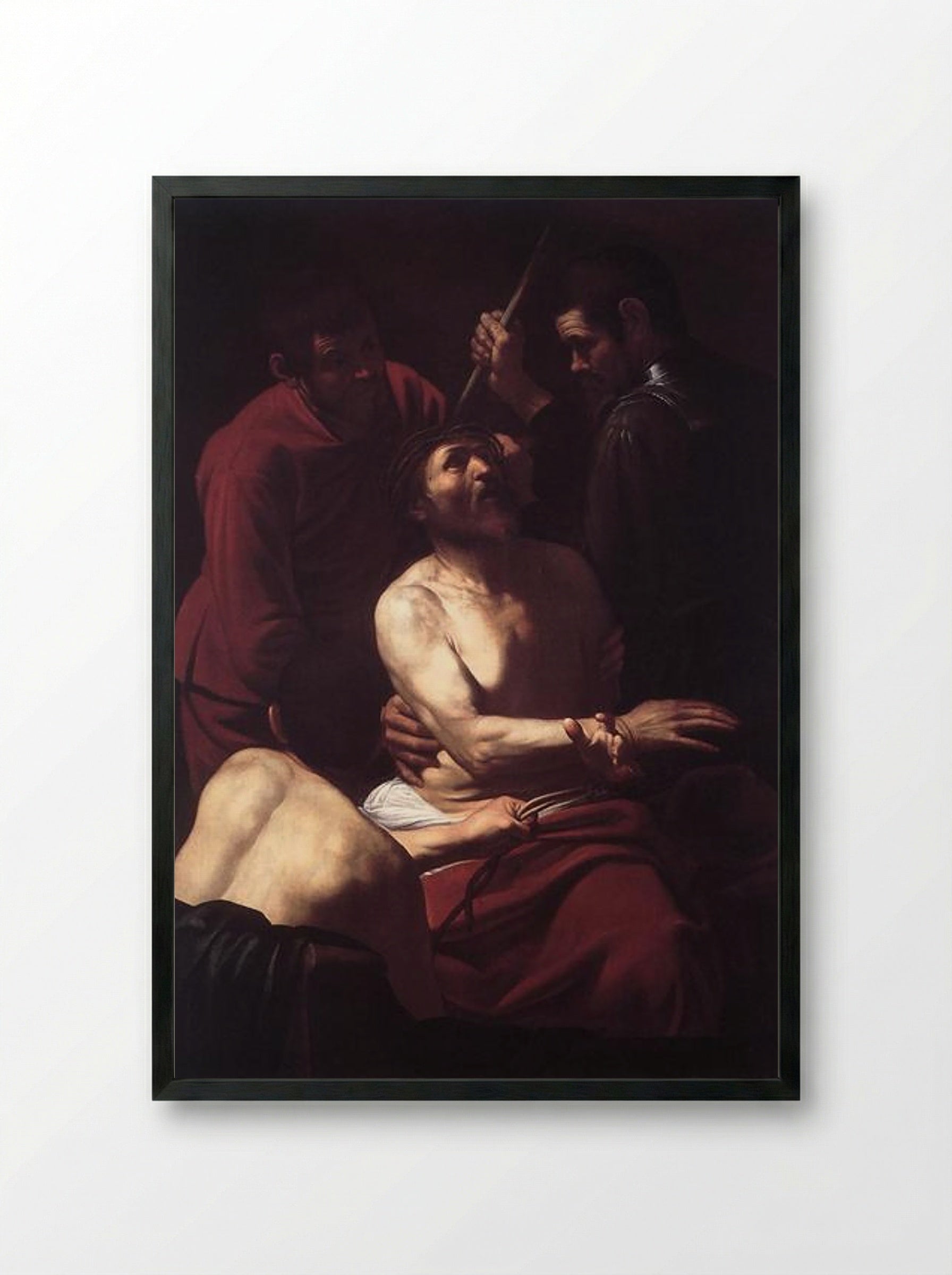 The Crowning with Thorns - Caravaggio - Framed Print Black