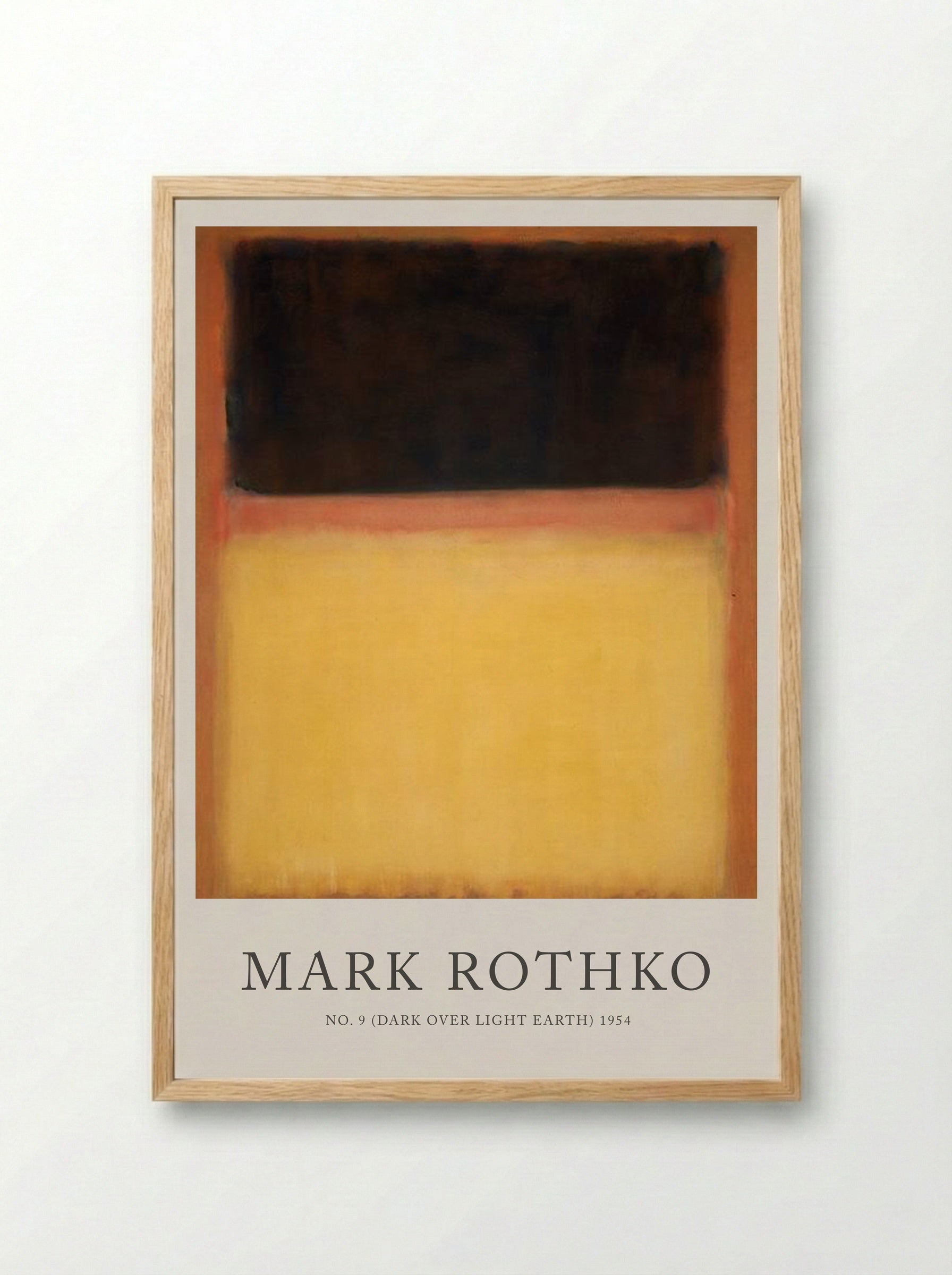 No. 9 (Dark Over Light Earth) - Mark Rothko - Framed Print Wood
