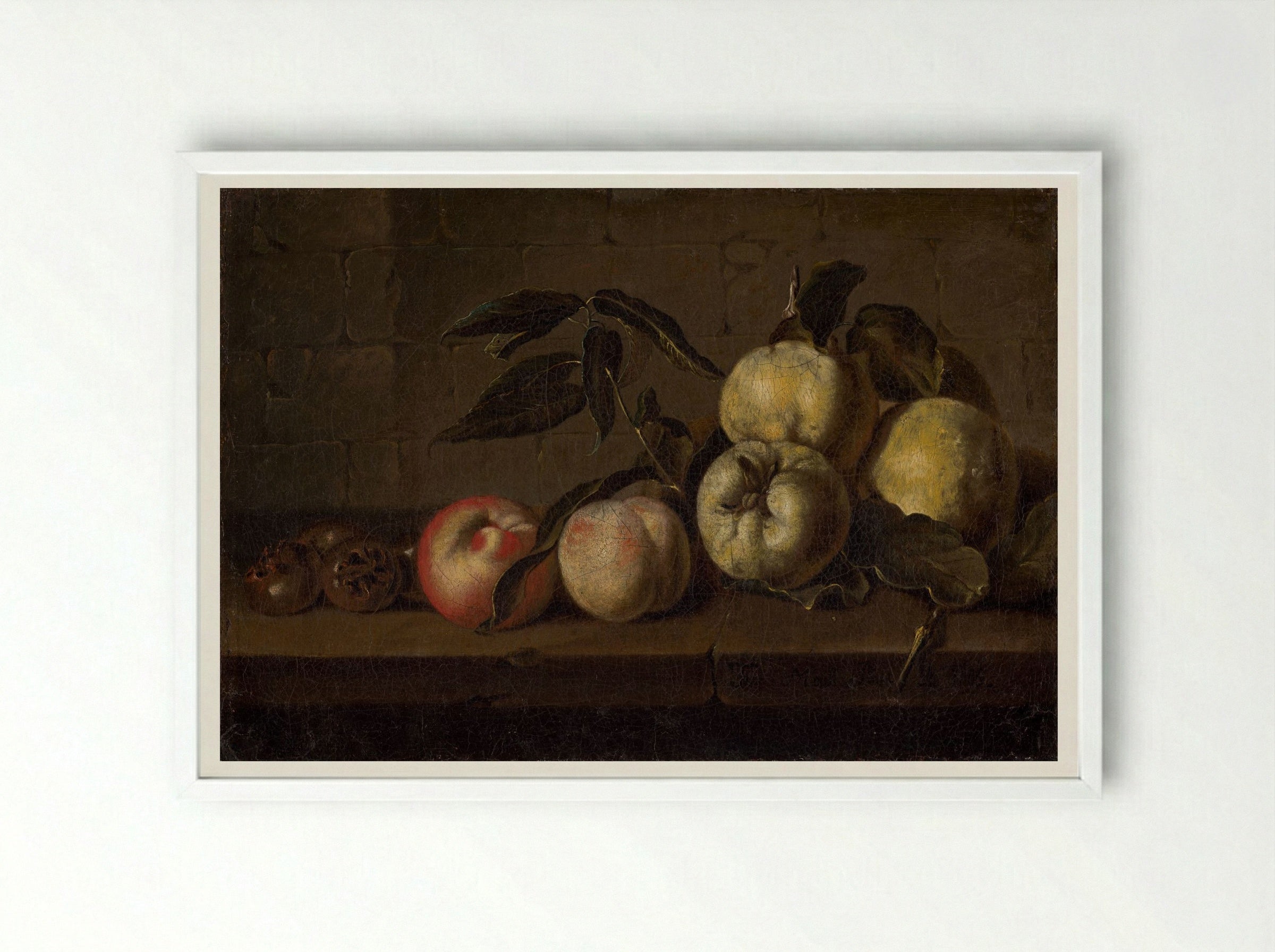 Still Life with Fruit - Fine Art Print - Framed Print White