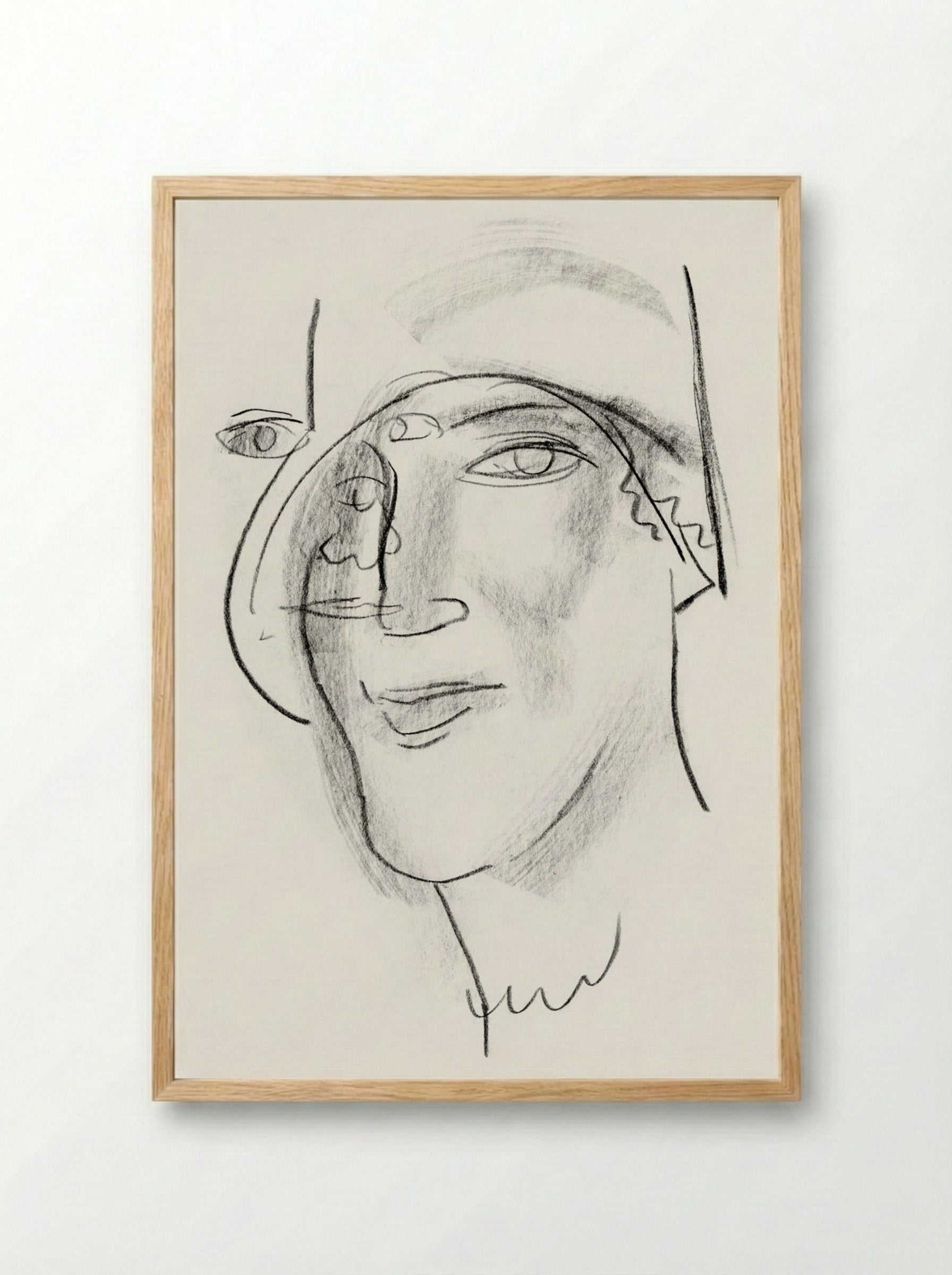 Woman's Head and Face - Leo Gestel - Framed Print Wood