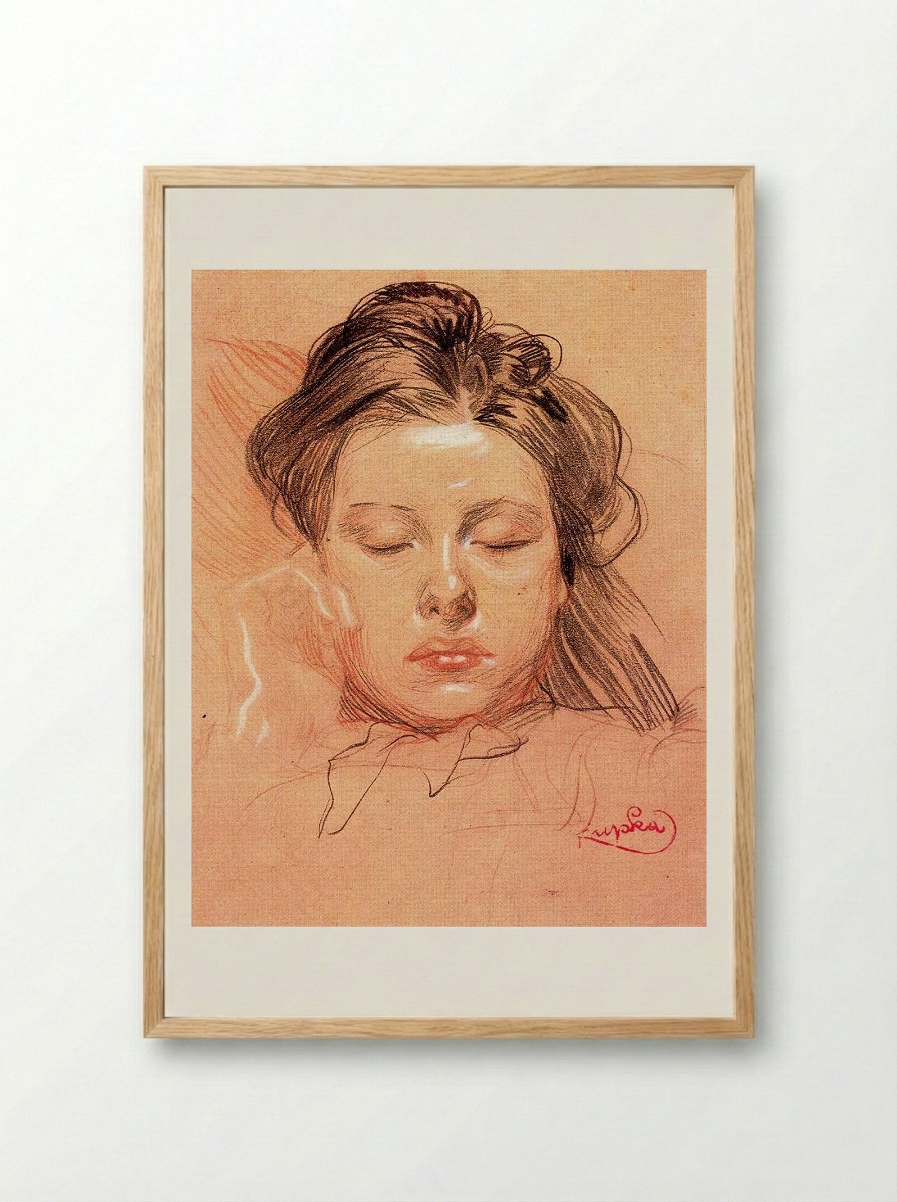 Sleeping Face - František Kupka - Framed Print Wood