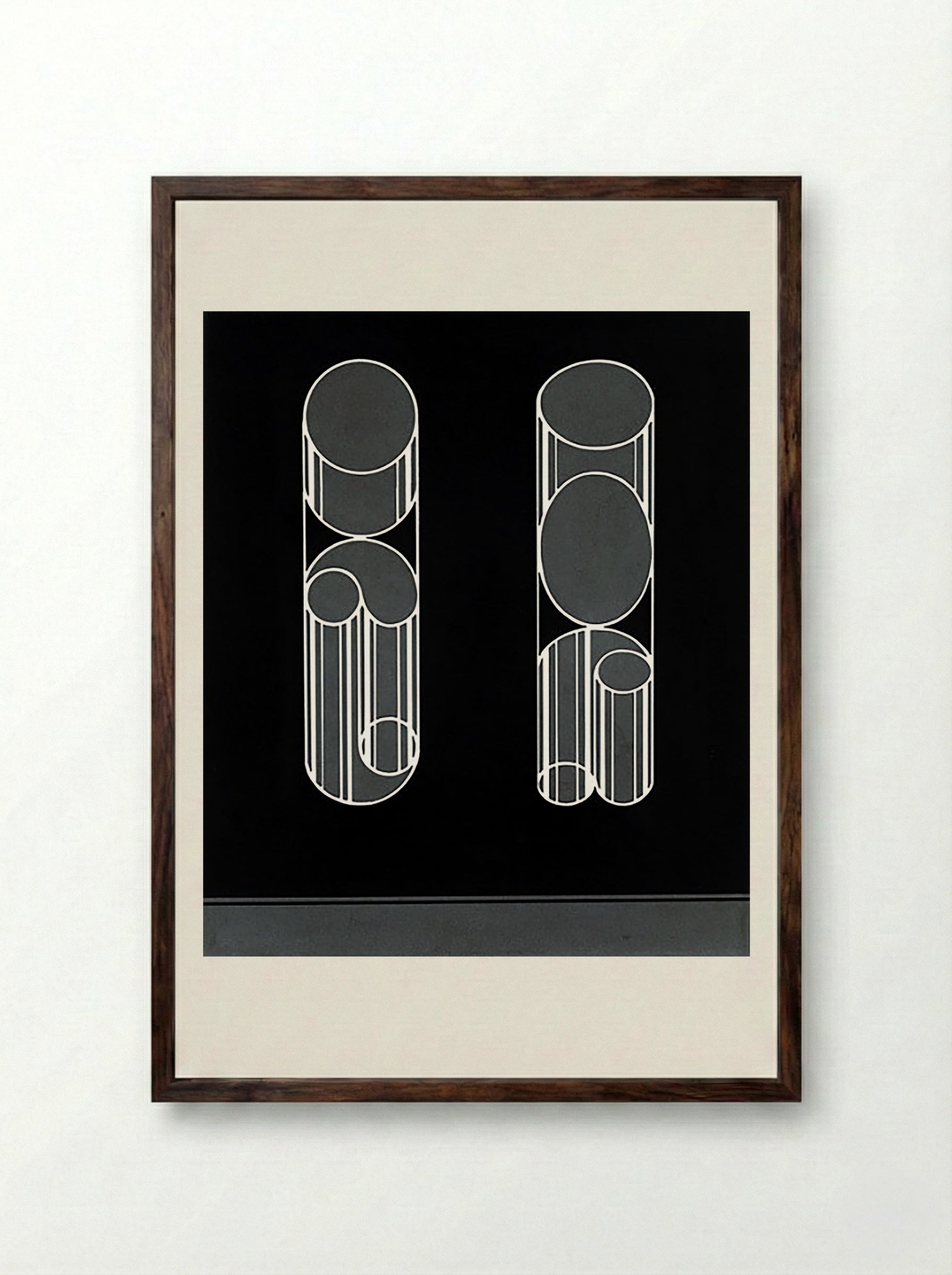 Impossible Cylinders - Fine Art Print - Framed Print Dark Wood