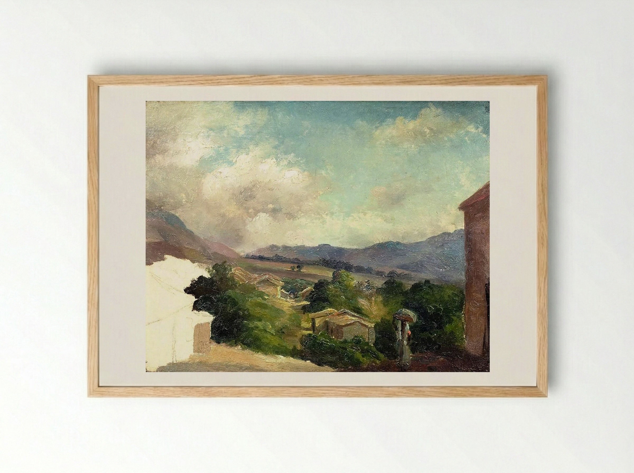 Mountain Landscape at Saint Thomas, Antilles (Unfinished) - Camille Pissarro - Framed Print Wood