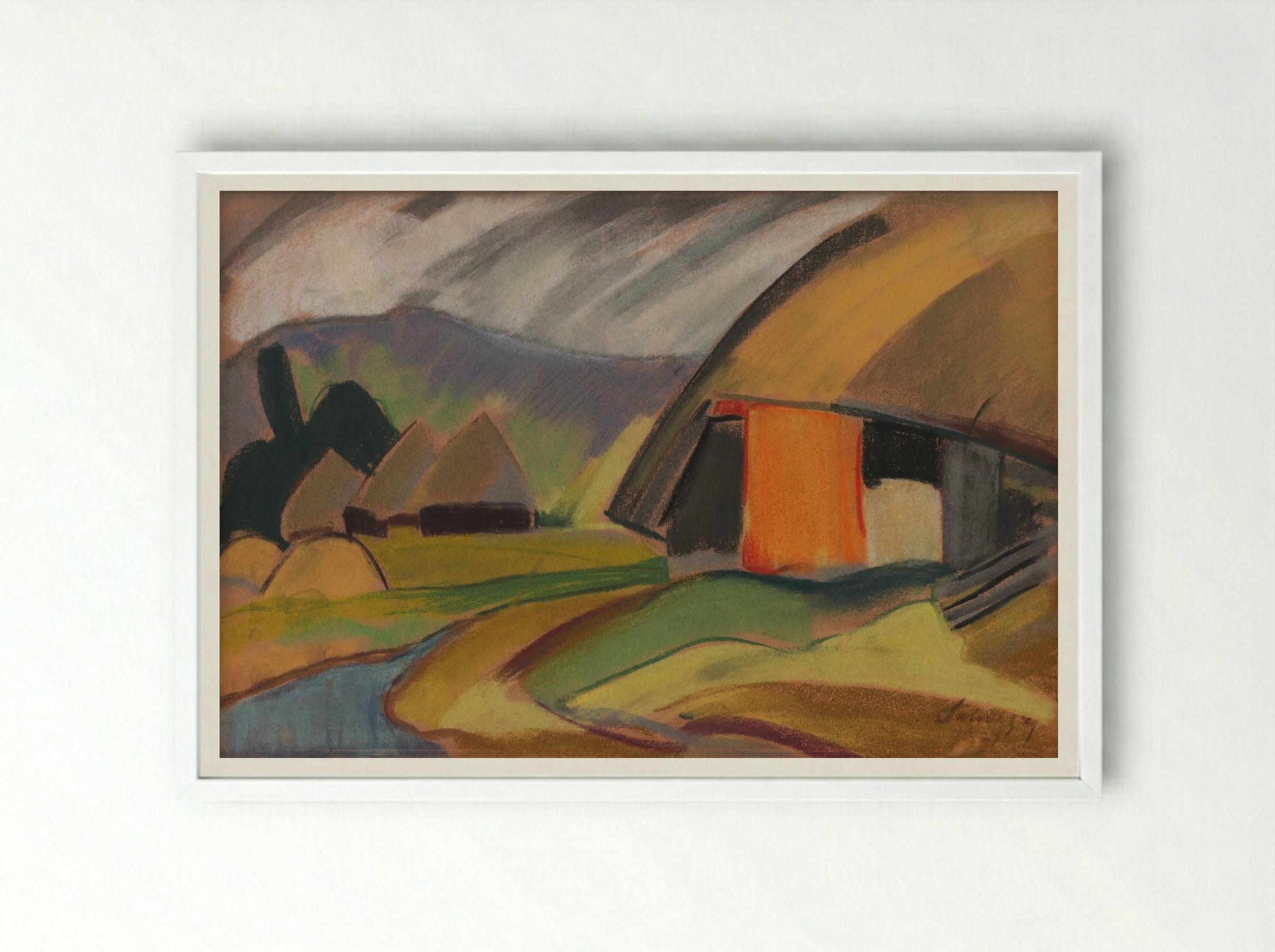 By the Village - Zolo Palugyay - Framed Print White