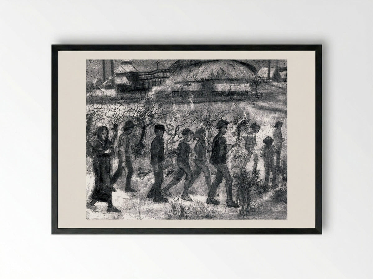 Miners - Käthe Kollwitz - Framed Print Black
