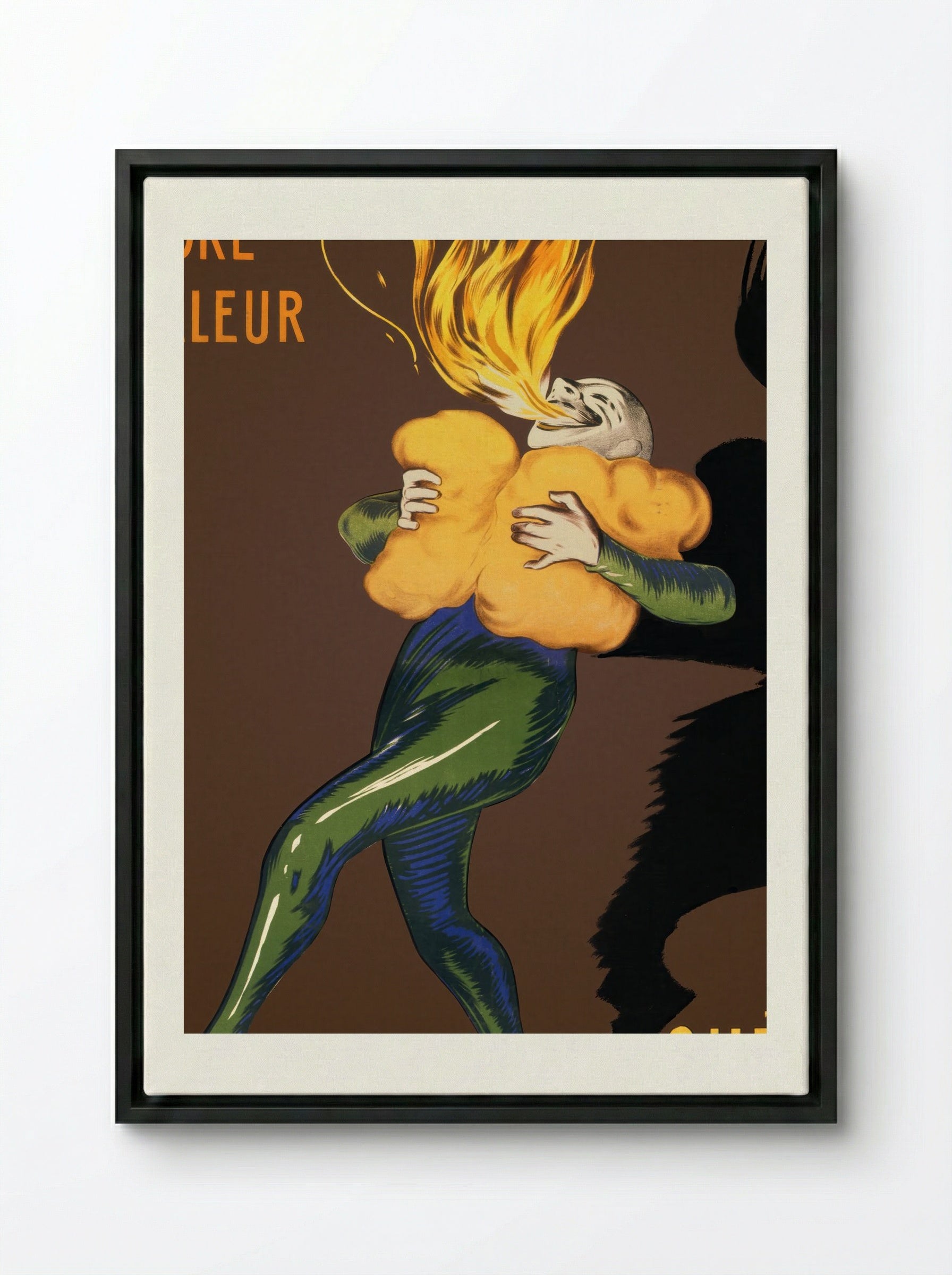 Le Thermogène Engendre la Chaleur - Leonetto Cappiello - Framed Canvas Black