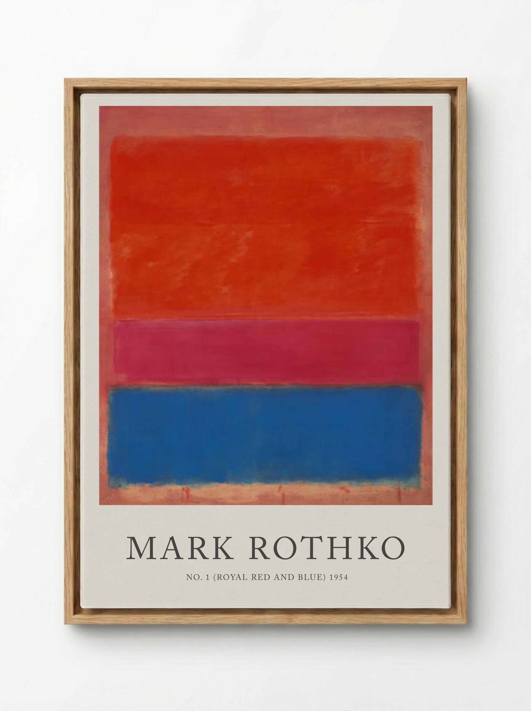 No. 1 (Royal Red and Blue) - Mark Rothko - Framed Canvas Wood