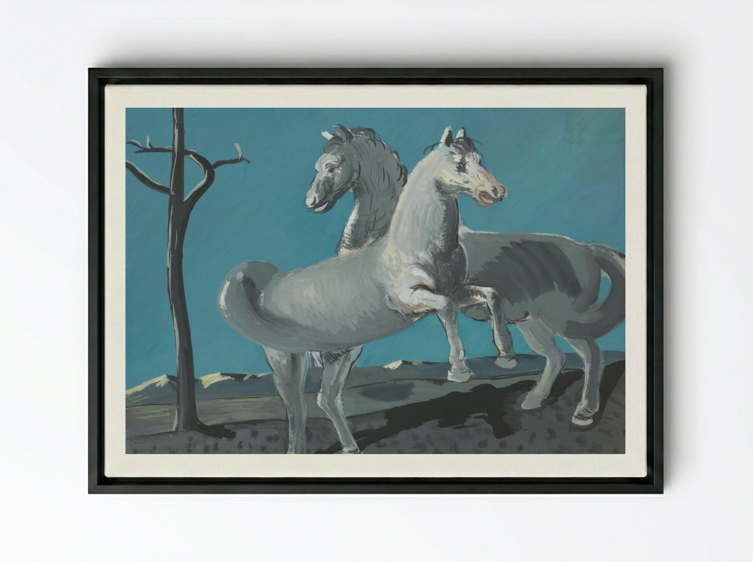 Study of Horses - Cyprián Majerník - Framed Canvas Black