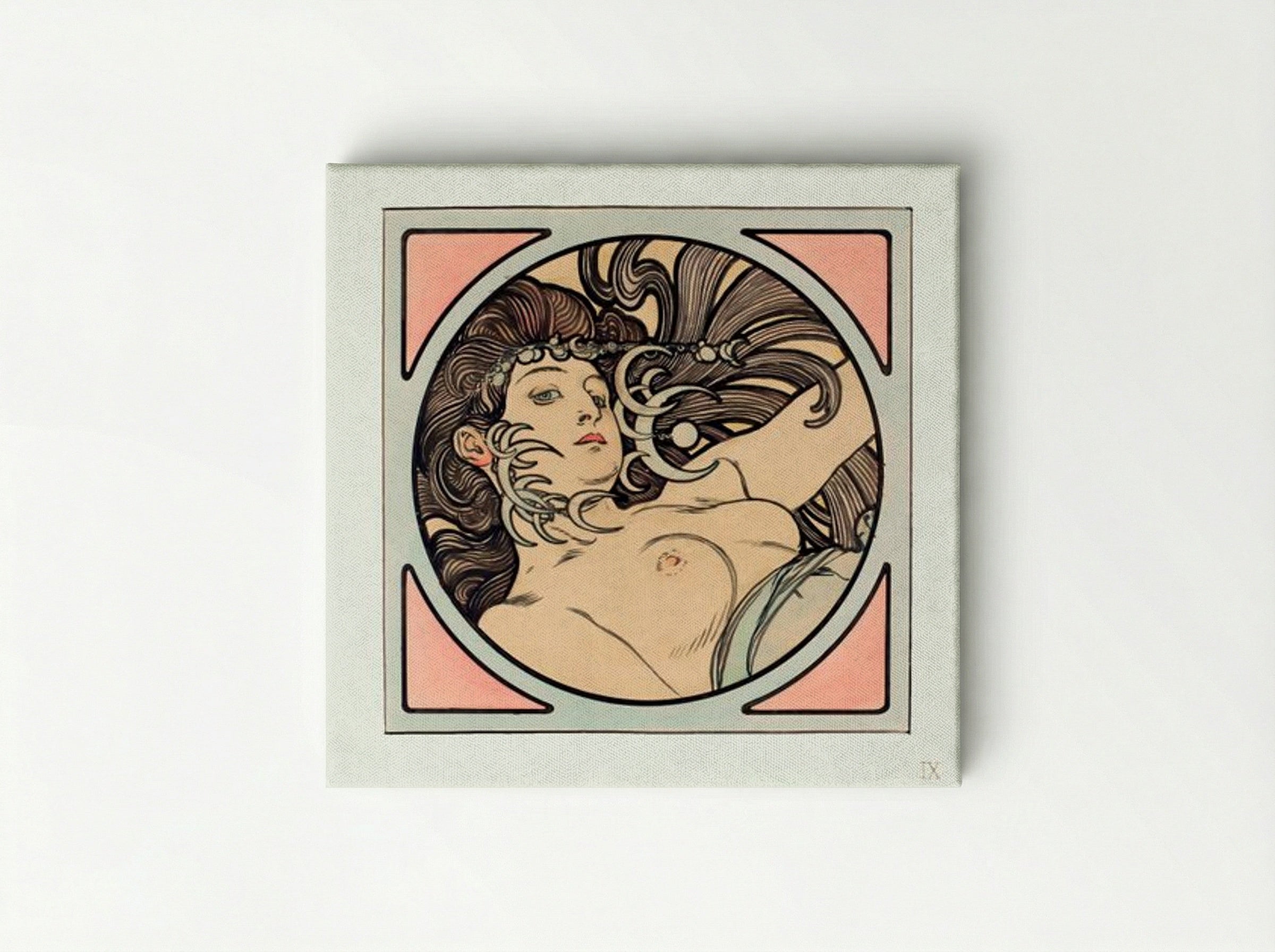 Stained Glass Window for the Facade of the Fouquet Boutique - Alphonse Mucha - Canvas