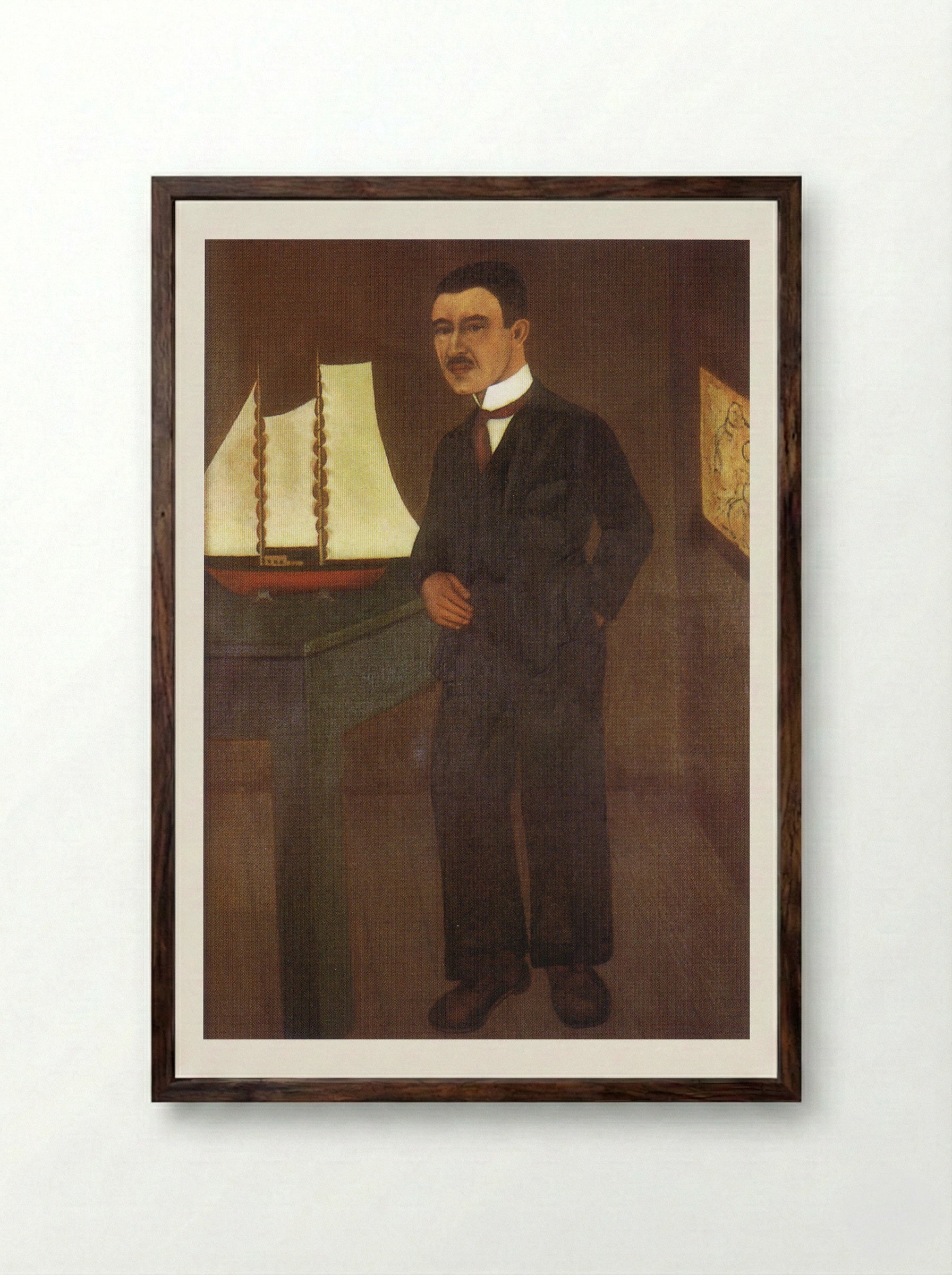 Portrait of Dr. Leo Eloesser - Fine Art Print - Framed Print Dark Wood