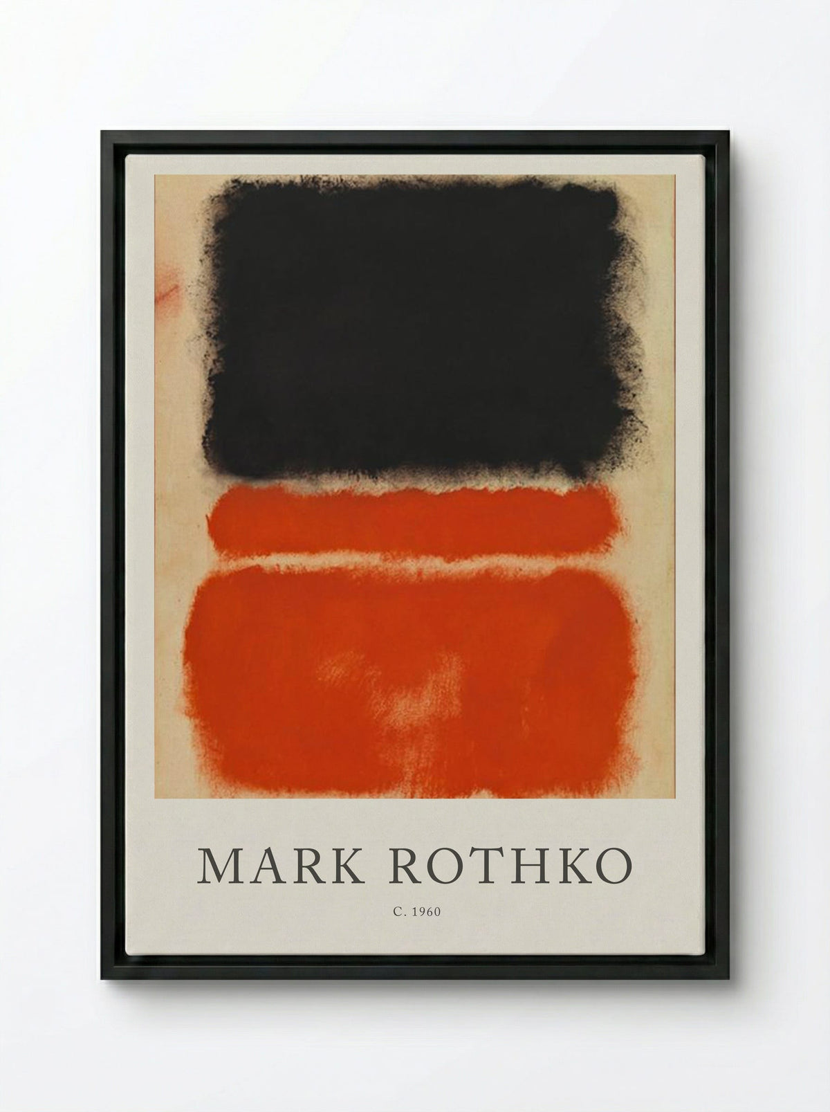 Untitled (Black and Red Bands) - Mark Rothko - Framed Canvas Black