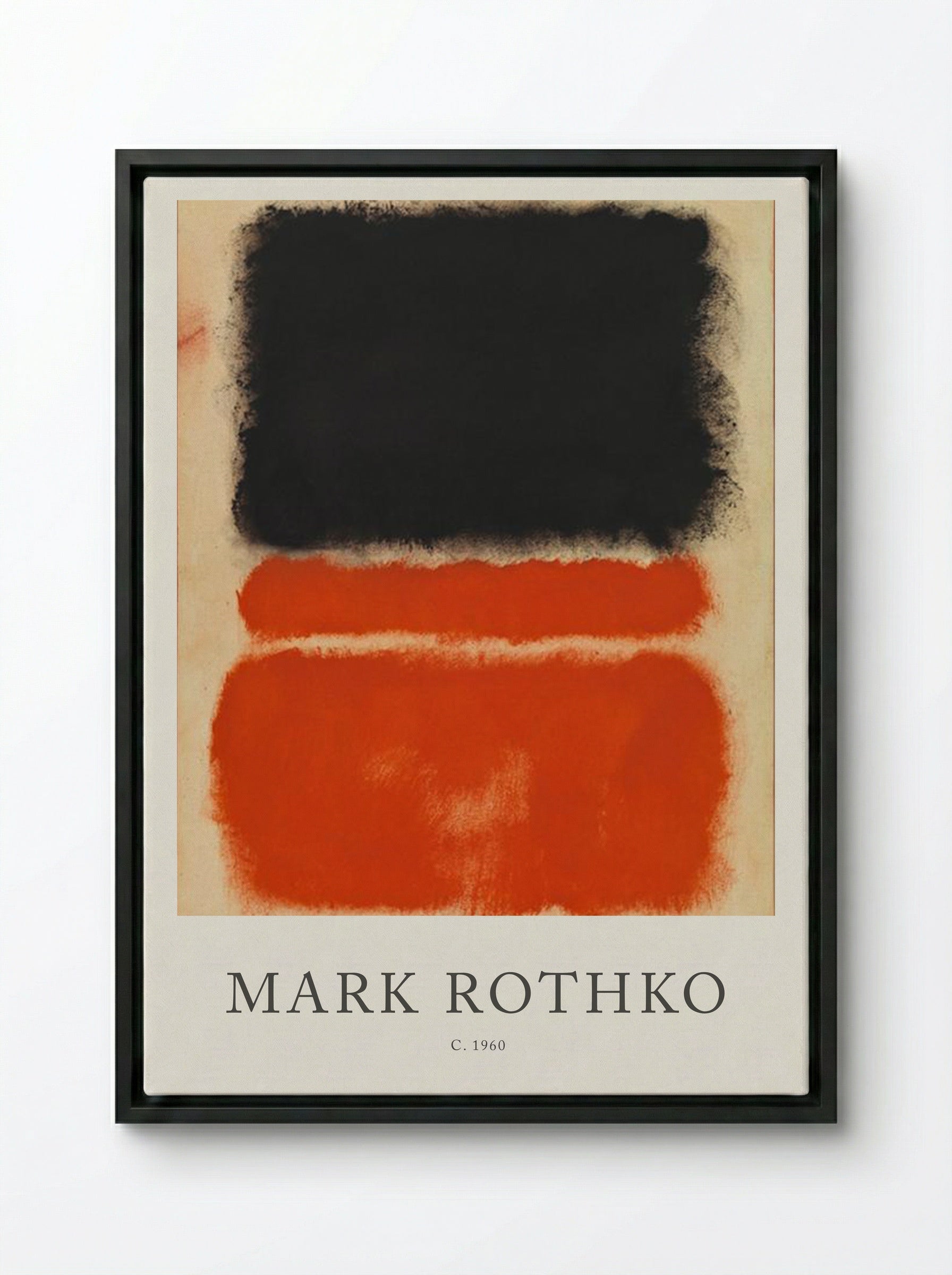 Untitled (Black and Red Bands) - Mark Rothko - Framed Canvas Black