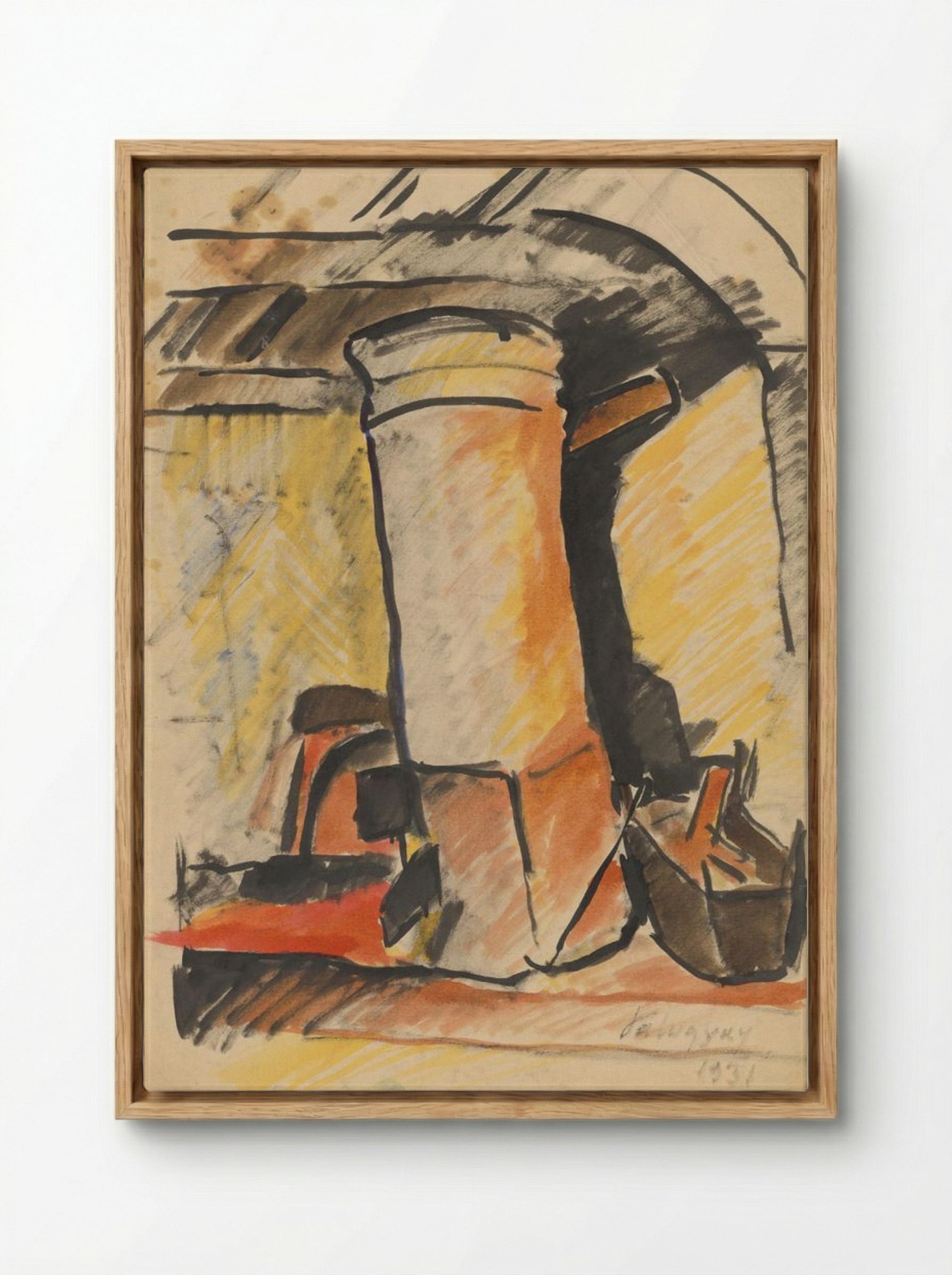 Study for a Still Life (Pitcher and Vessels) - Zolo Palugyay - Framed Canvas Wood