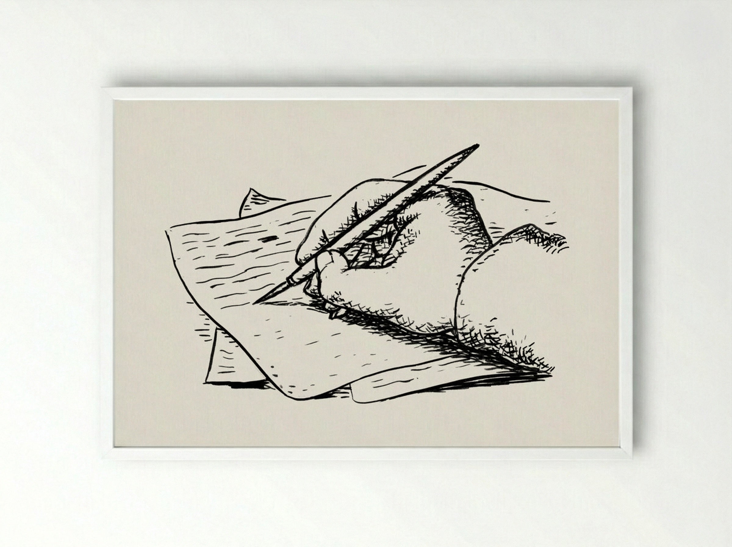 Writing Hand - Leo Gestel - Framed Print White