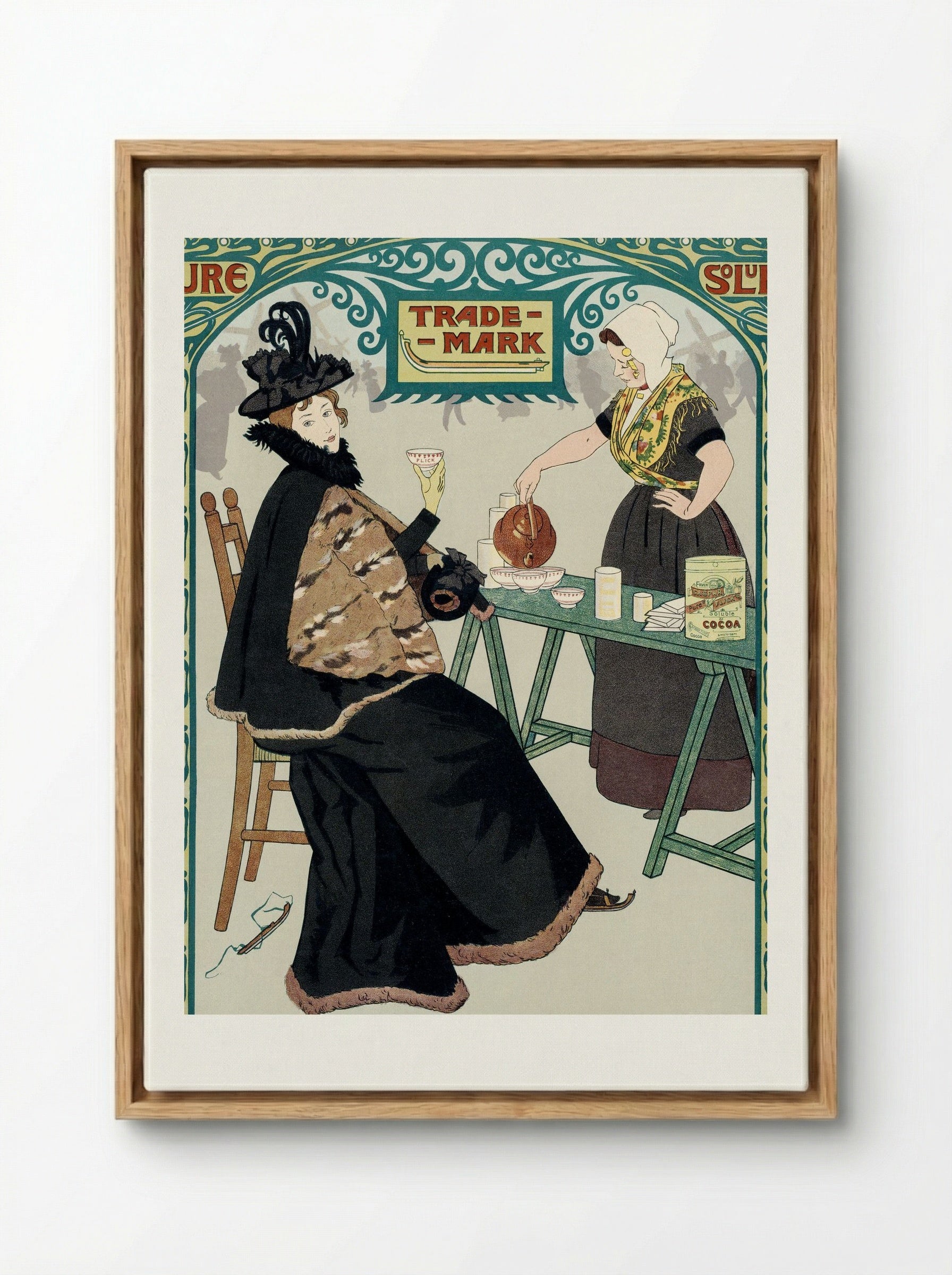 Dutch Skate Cocoa Advertisement - Johann Georg van Caspel - Framed Canvas Wood