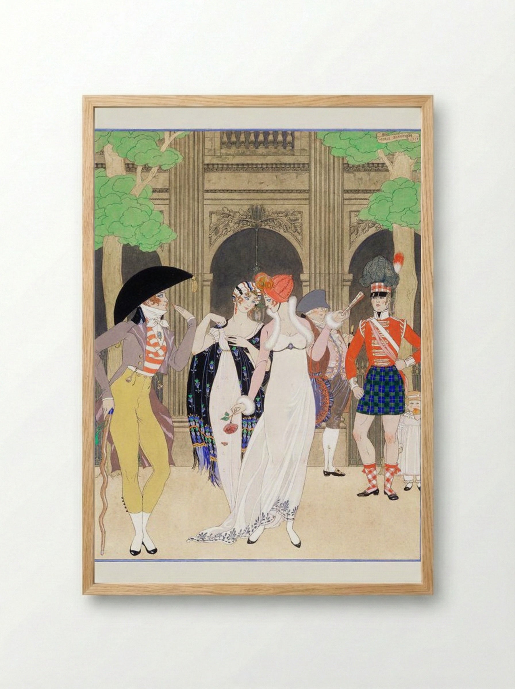 La Merveilleuse au Palais Royal - George Barbier - Framed Print Wood