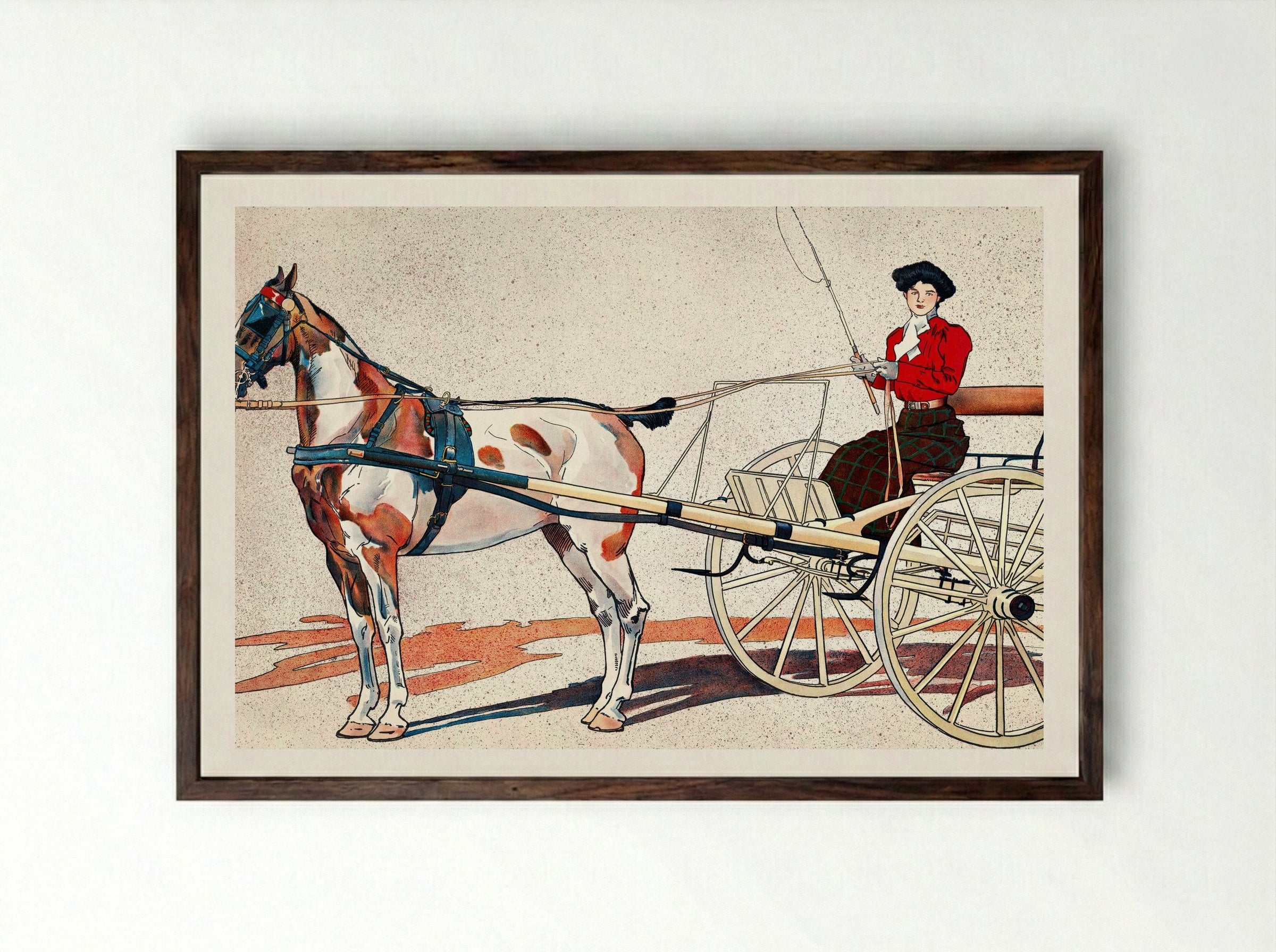 A Kentucky Breaking Cart - Edward Penfield - Framed Print Dark Wood