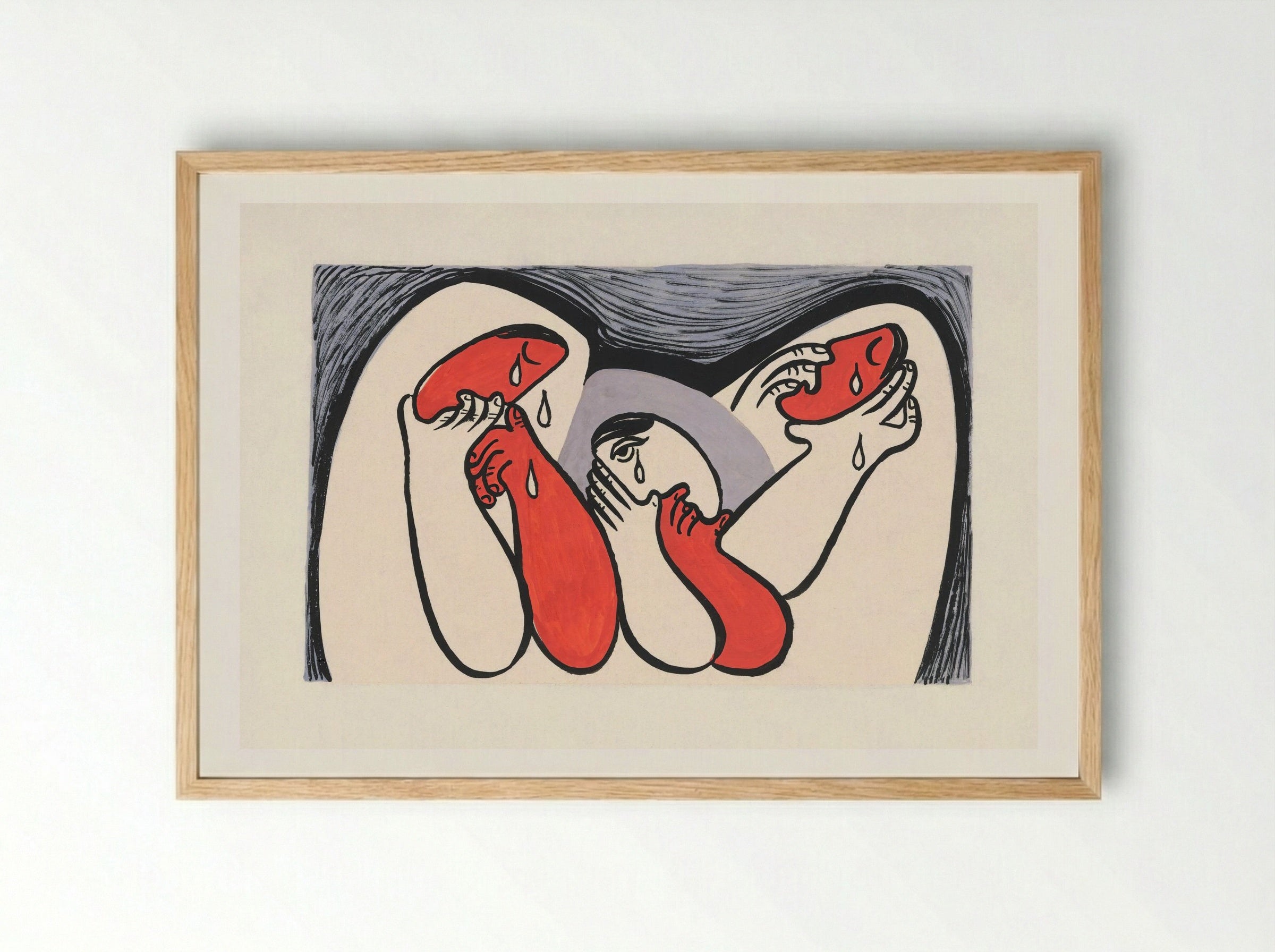 Crying Women - Mikuláš Galanda - Framed Print Wood