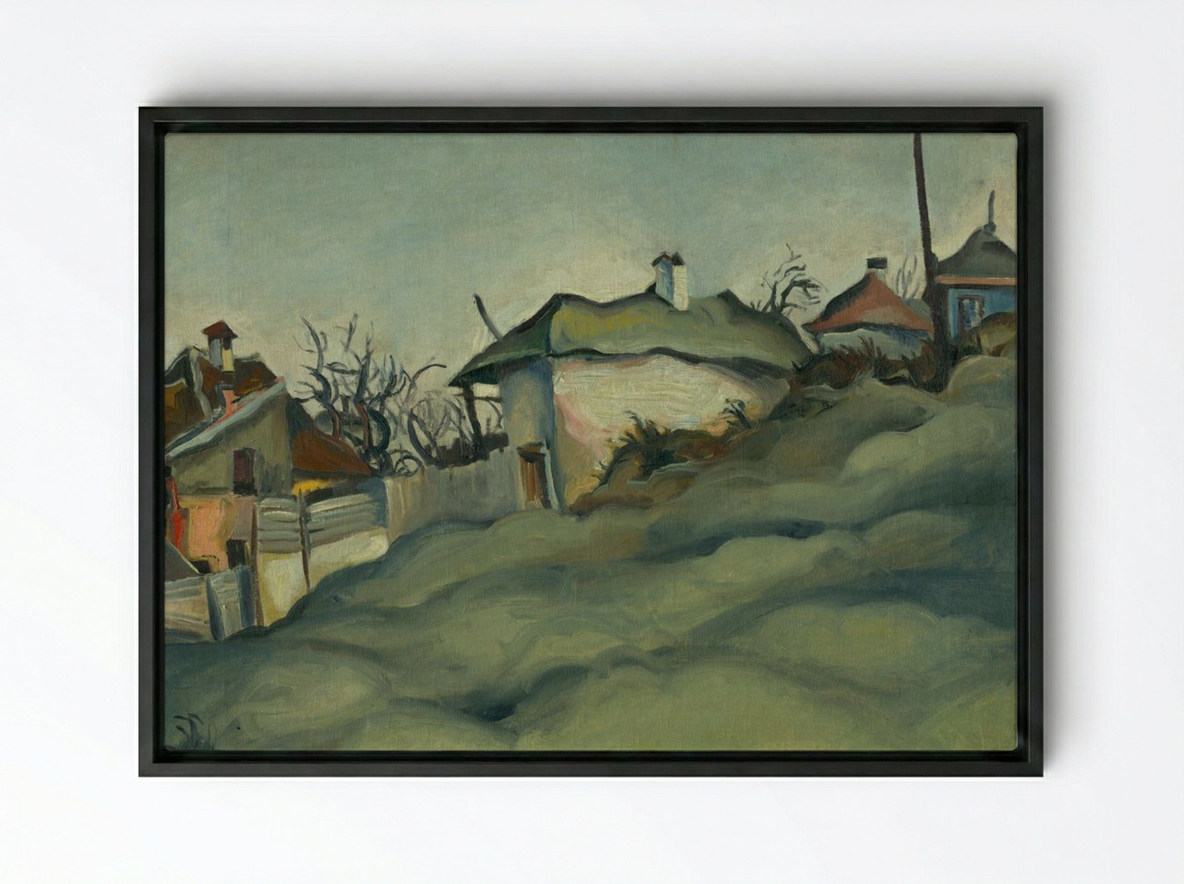 Periphery of Kosice - Konstantin Bauer - Framed Canvas Black