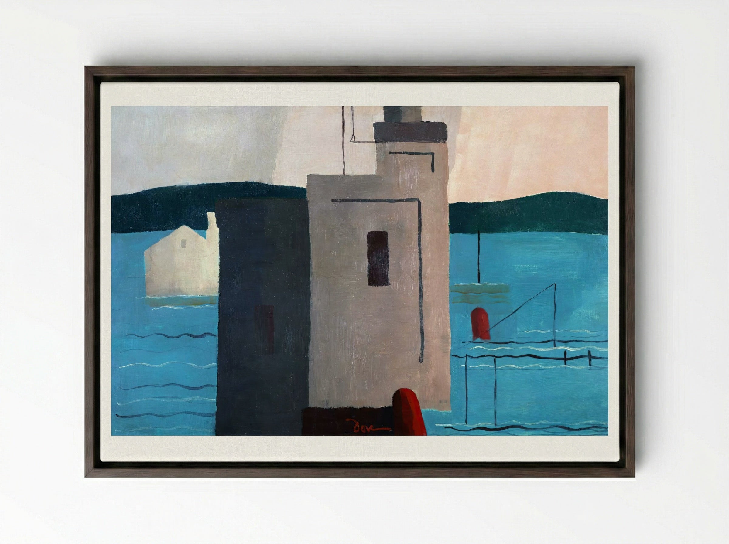 Lloyd's Harbor - Arthur Dove - Framed Canvas Dark Wood