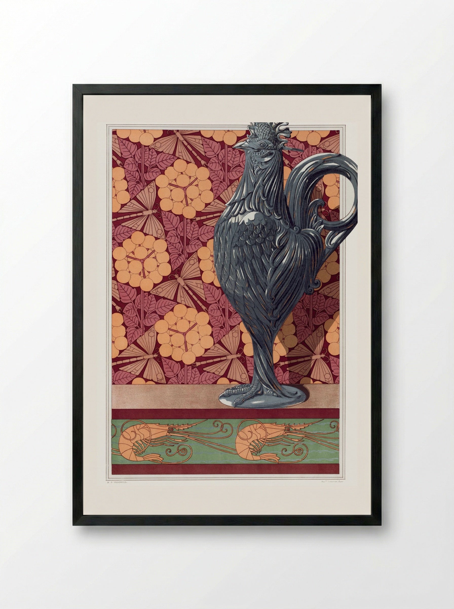 Crevettes, Bordure - Maurice Pillard Verneuil - Framed Print Black