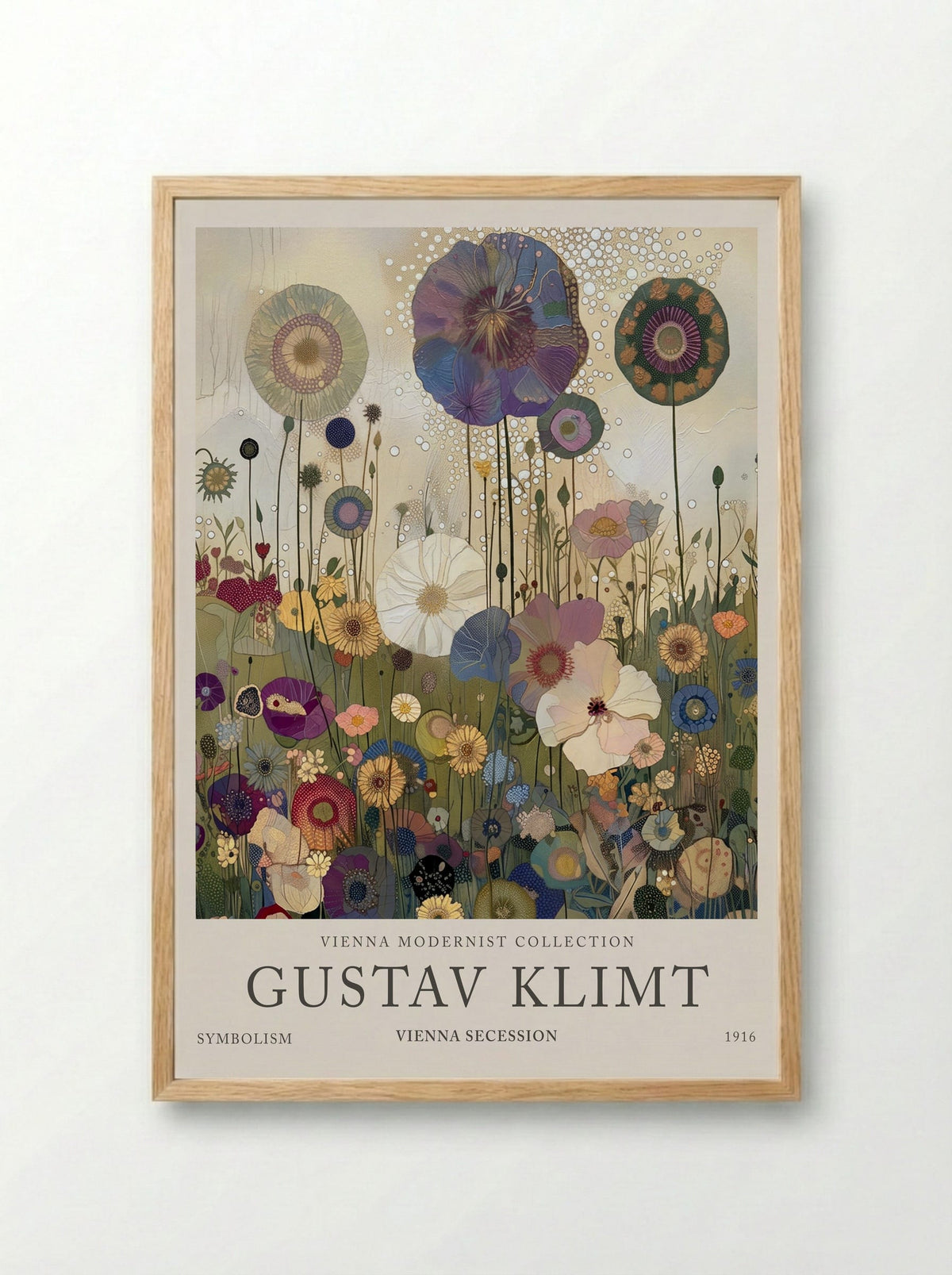 Golden Meadow Bloom – Gustav Klimt - Framed Print Wood