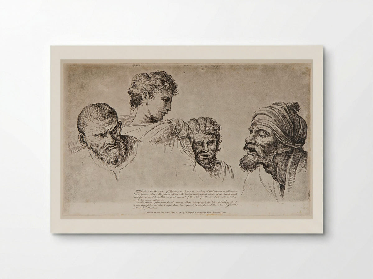 Four Heads from the Raphael Cartoons at Hampton Court - William Hogarth - Poster