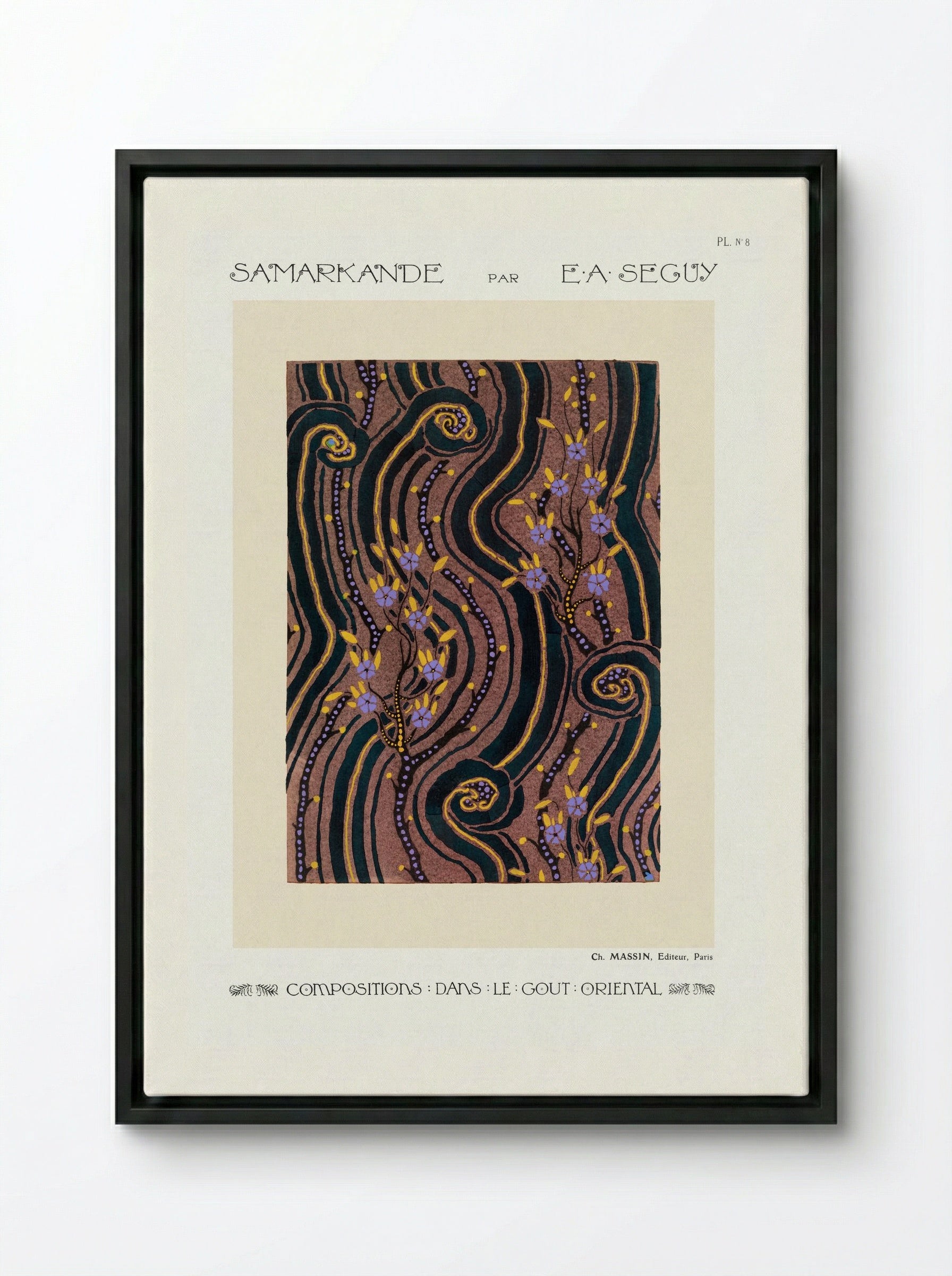 Samarkande (Plate 8, Compositions in the Oriental Style) - Émile-Allain Séguy - Framed Canvas Black