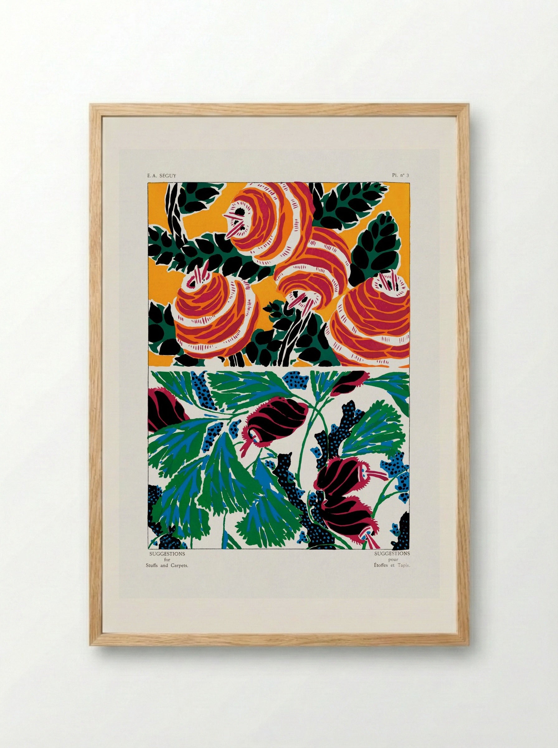 Suggestions pour Étoffes et Tapis, Plate No. 3 - Émile-Allain Séguy - Framed Print Wood