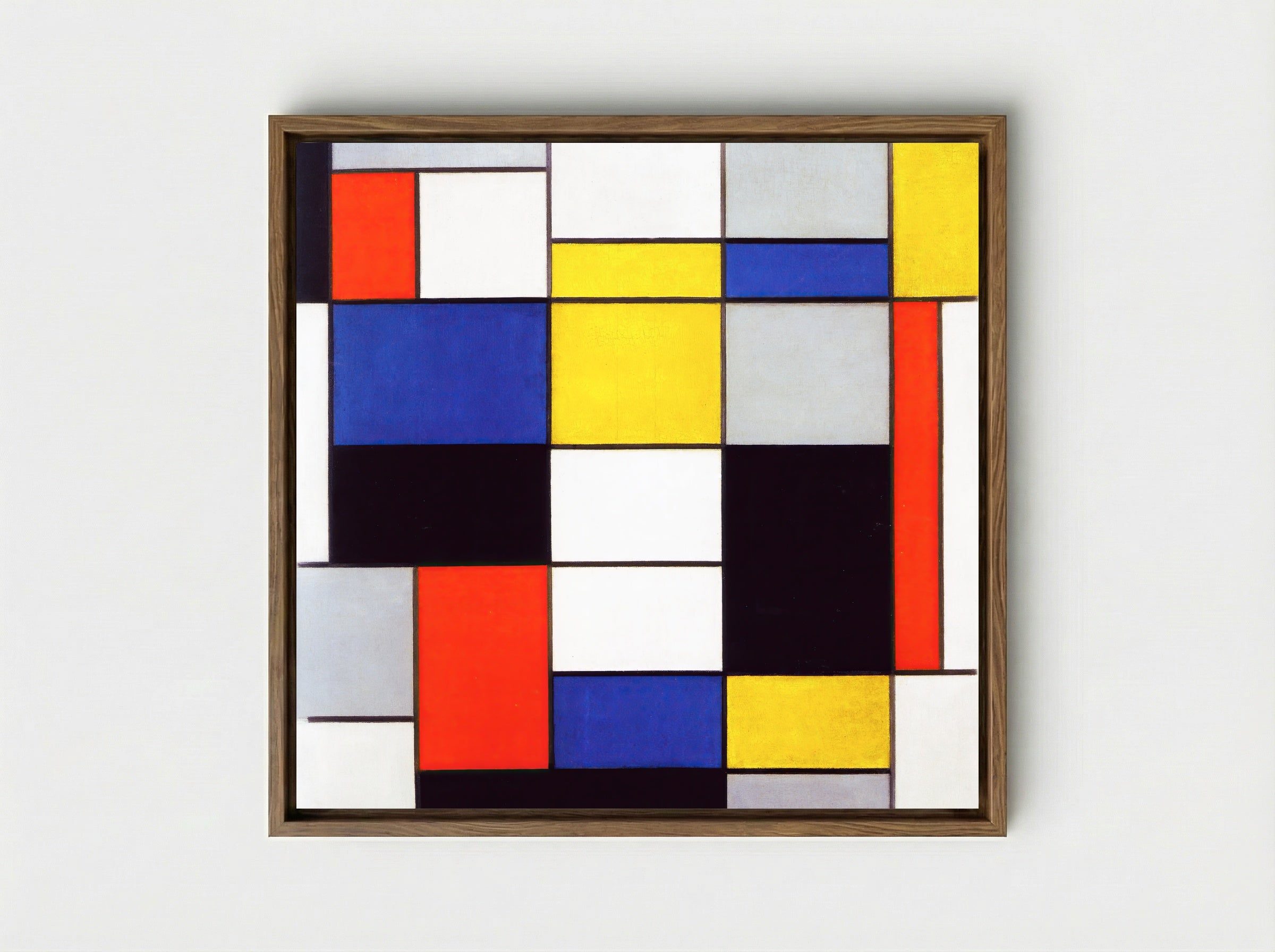 Composition A - Piet Mondrian - Framed Canvas Wood