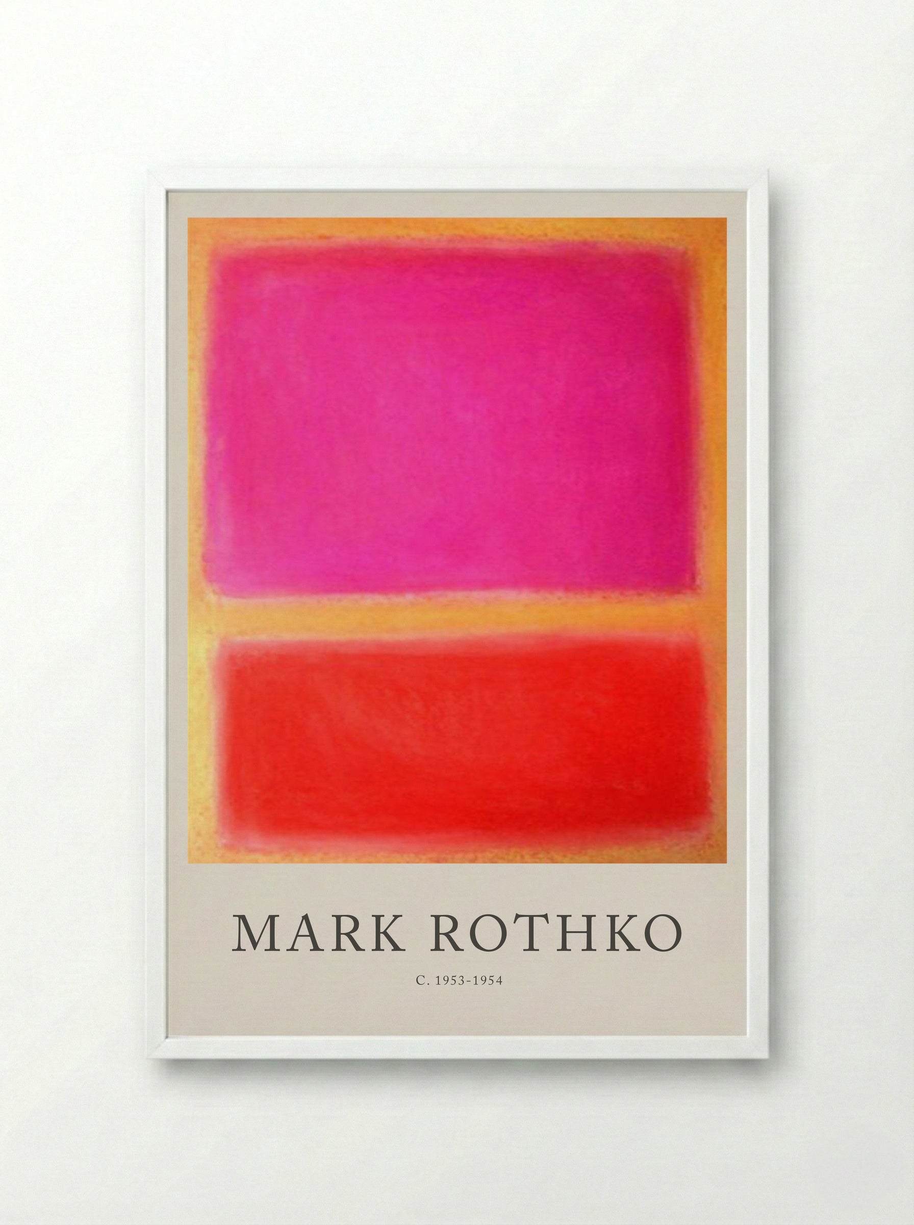 Untitled (Pink and Red Rectangles) - Mark Rothko - Framed Print White
